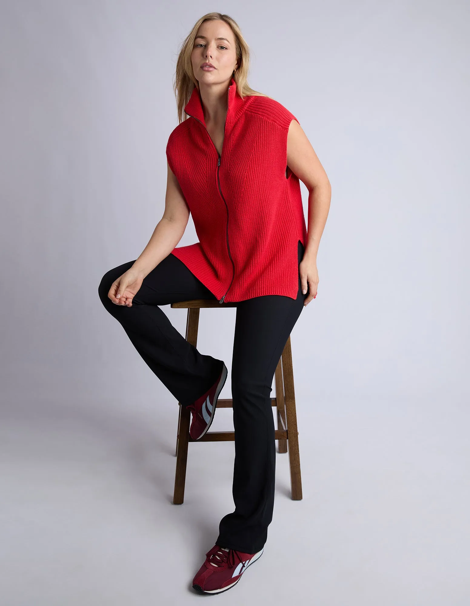 Zip Knit Vest Red sold by Foxwood Clothing product image thumbnail 2