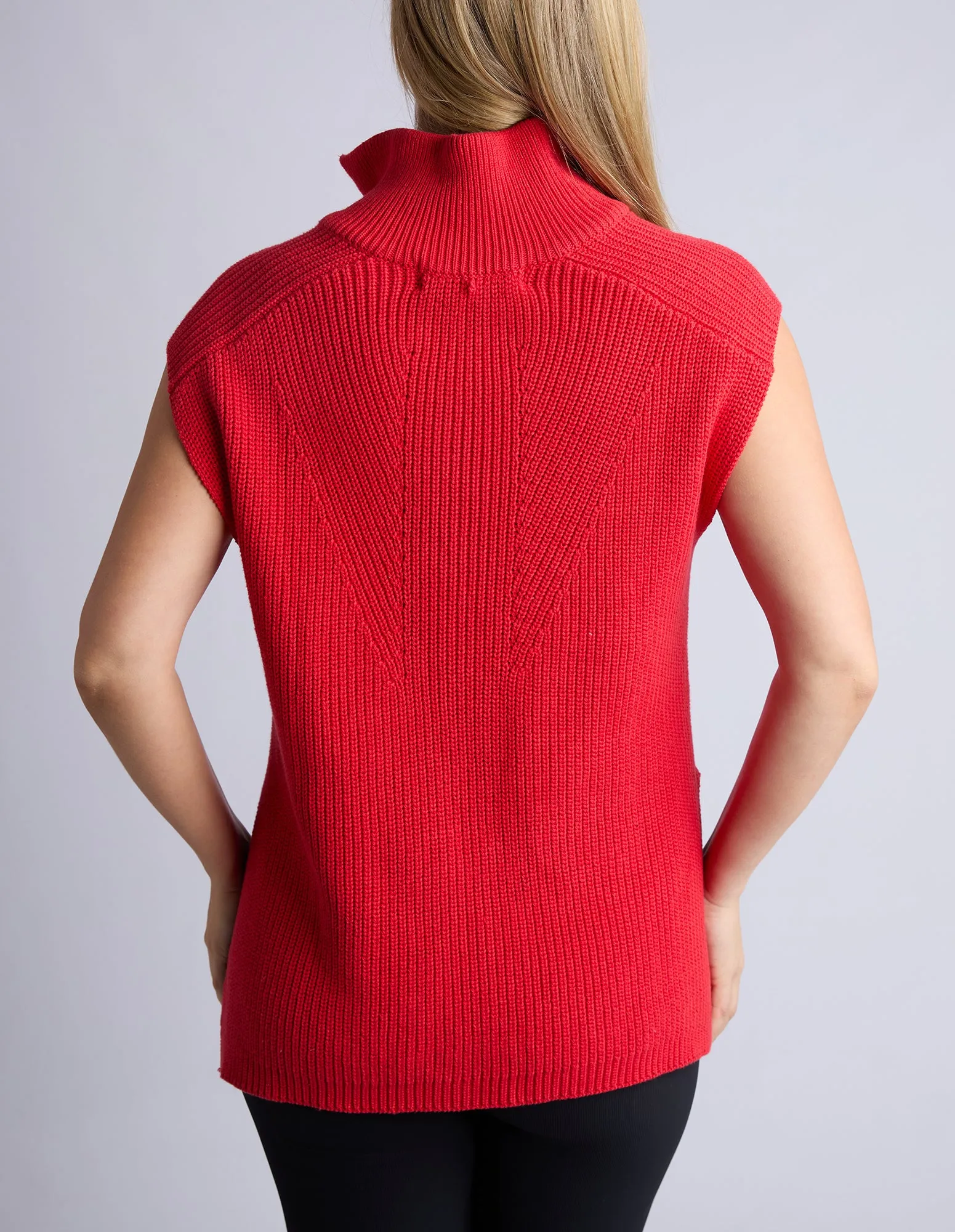 Zip Knit Vest Red sold by Foxwood Clothing product image thumbnail 3