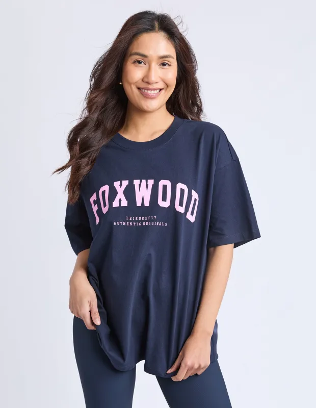 Interval Tee Navy With Neon Pink sold by Foxwood Clothing