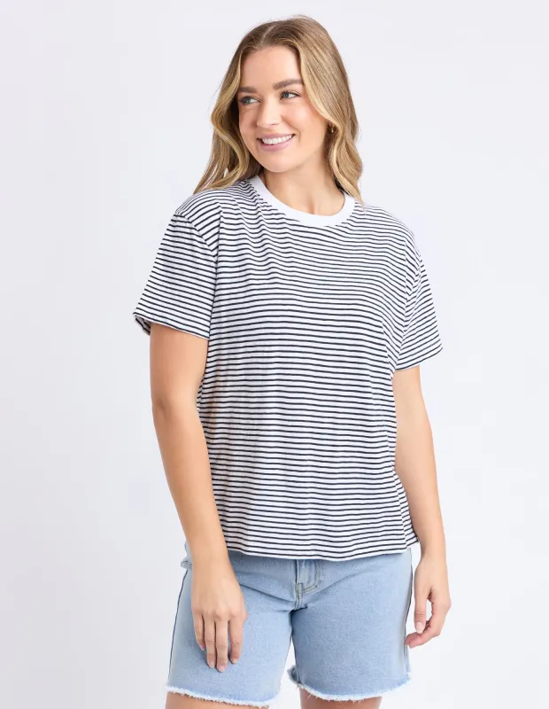 Hutch Stripe Tee White sold by Foxwood Clothing
