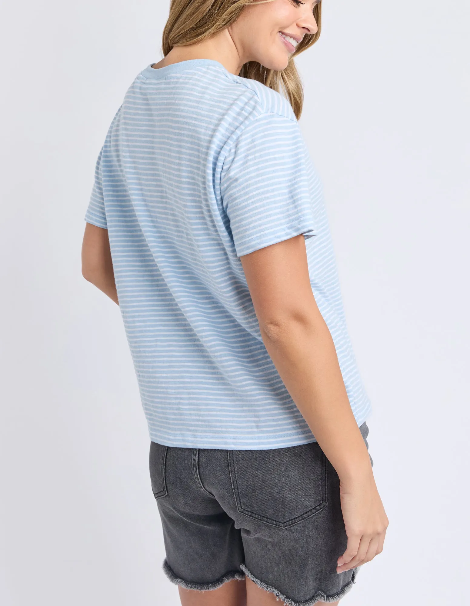 Hutch Stripe Tee Cerulean / Wht Str sold by Foxwood Clothing product image thumbnail 3