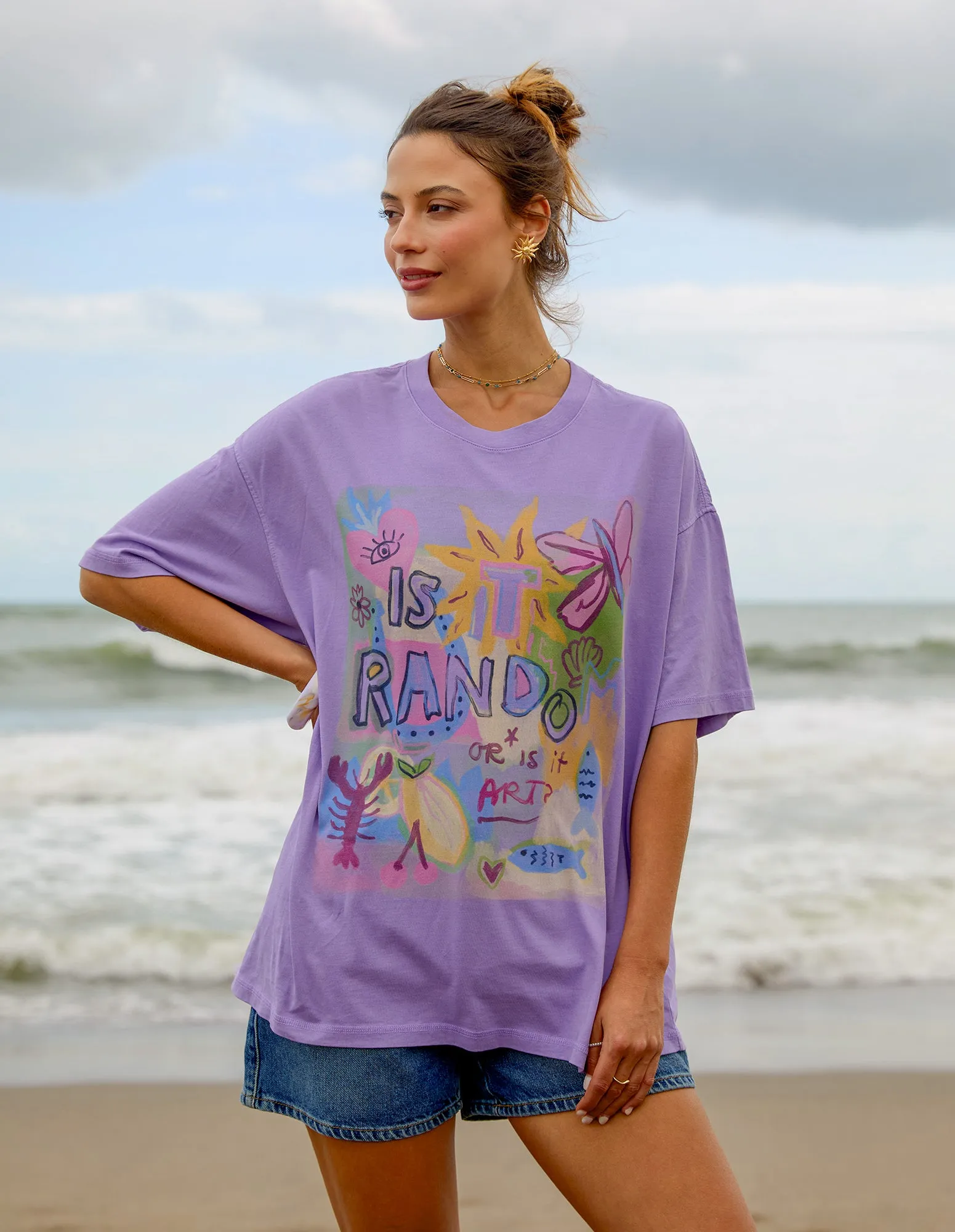 Random And Art Tee Lavender sold by Foxwood Clothing product image thumbnail 4
