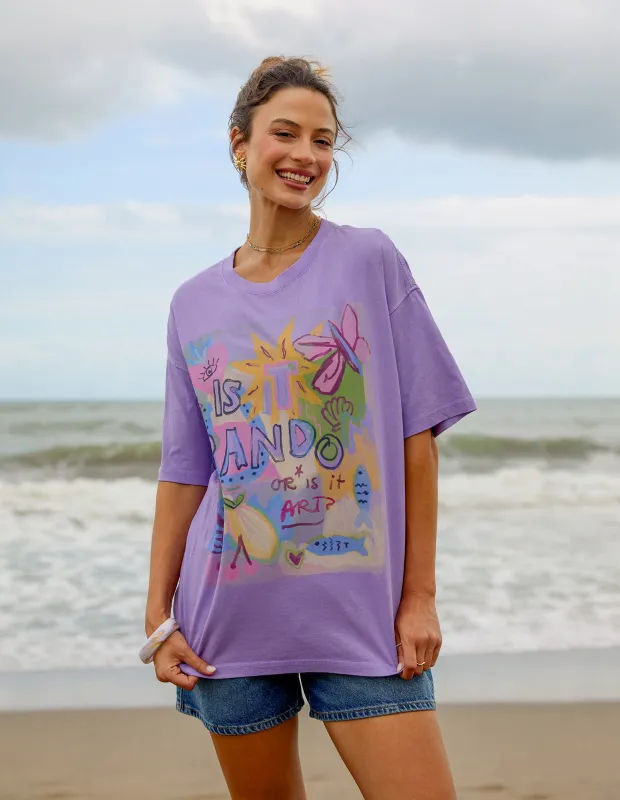 Random And Art Tee Lavender sold by Foxwood Clothing