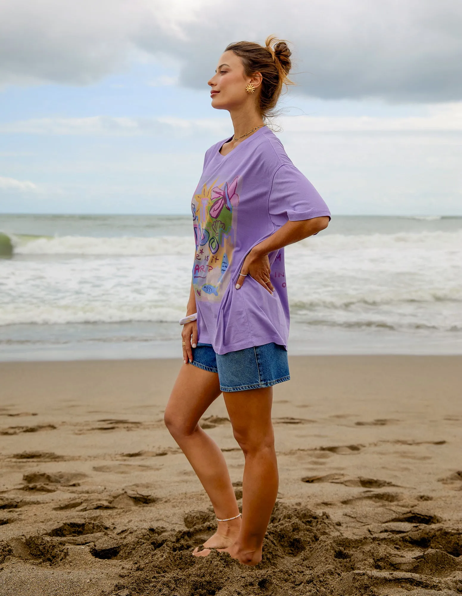 Random And Art Tee Lavender sold by Foxwood Clothing product image thumbnail 5