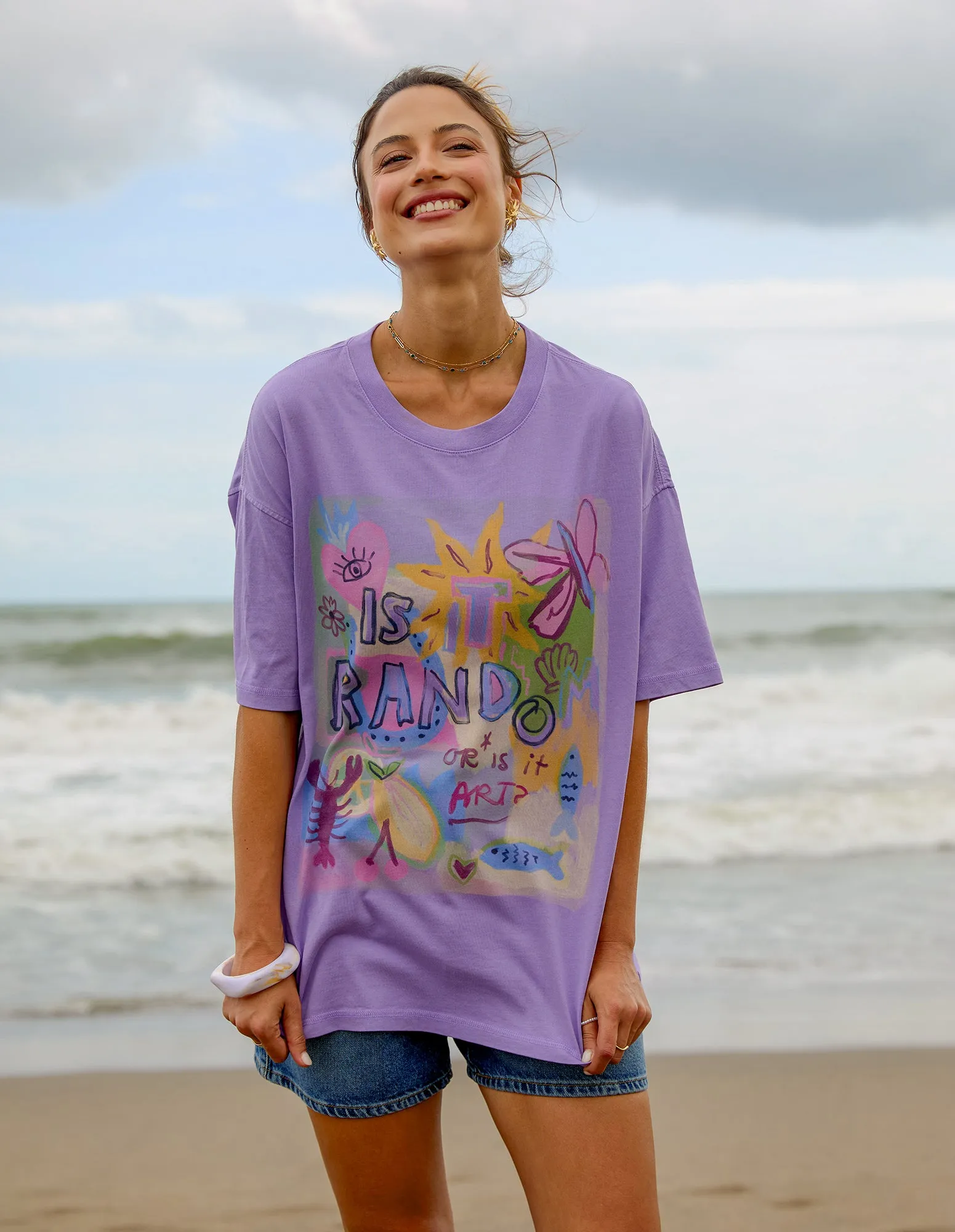 Random And Art Tee Lavender sold by Foxwood Clothing product image thumbnail 2