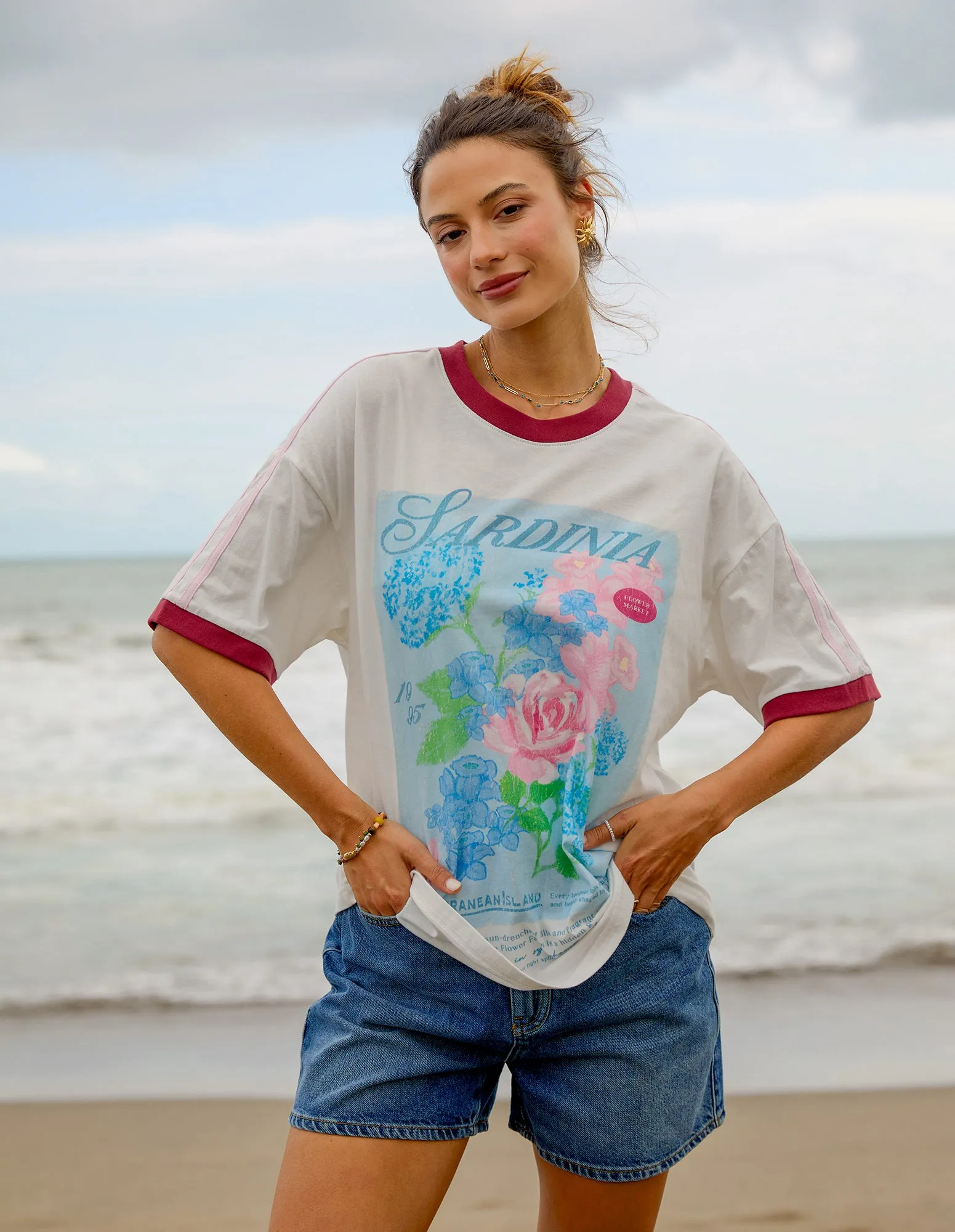 Mediterranean Posy Tee White sold by Foxwood Clothing product image thumbnail 3