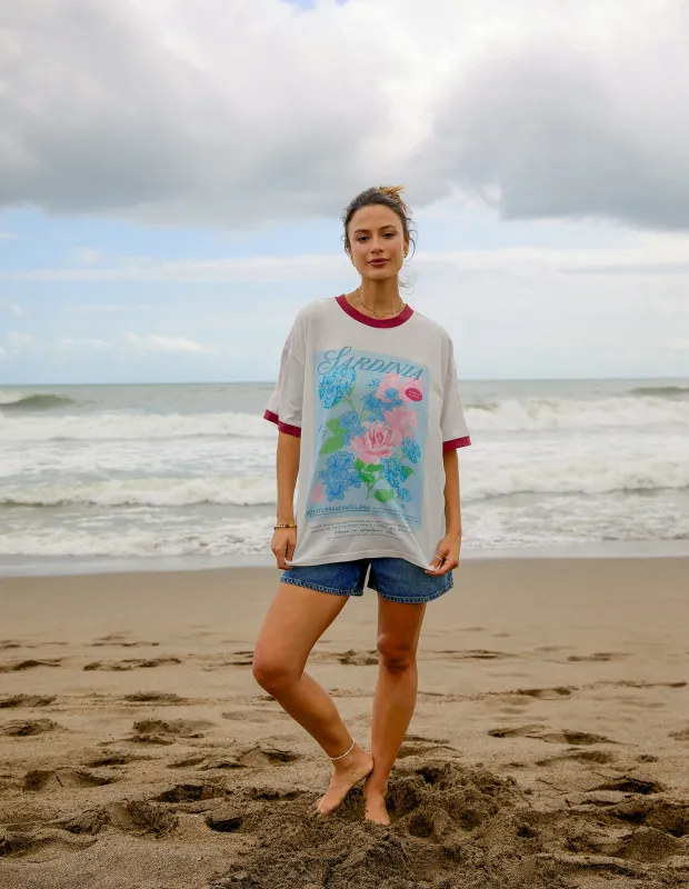 Mediterranean Posy Tee White sold by Foxwood Clothing