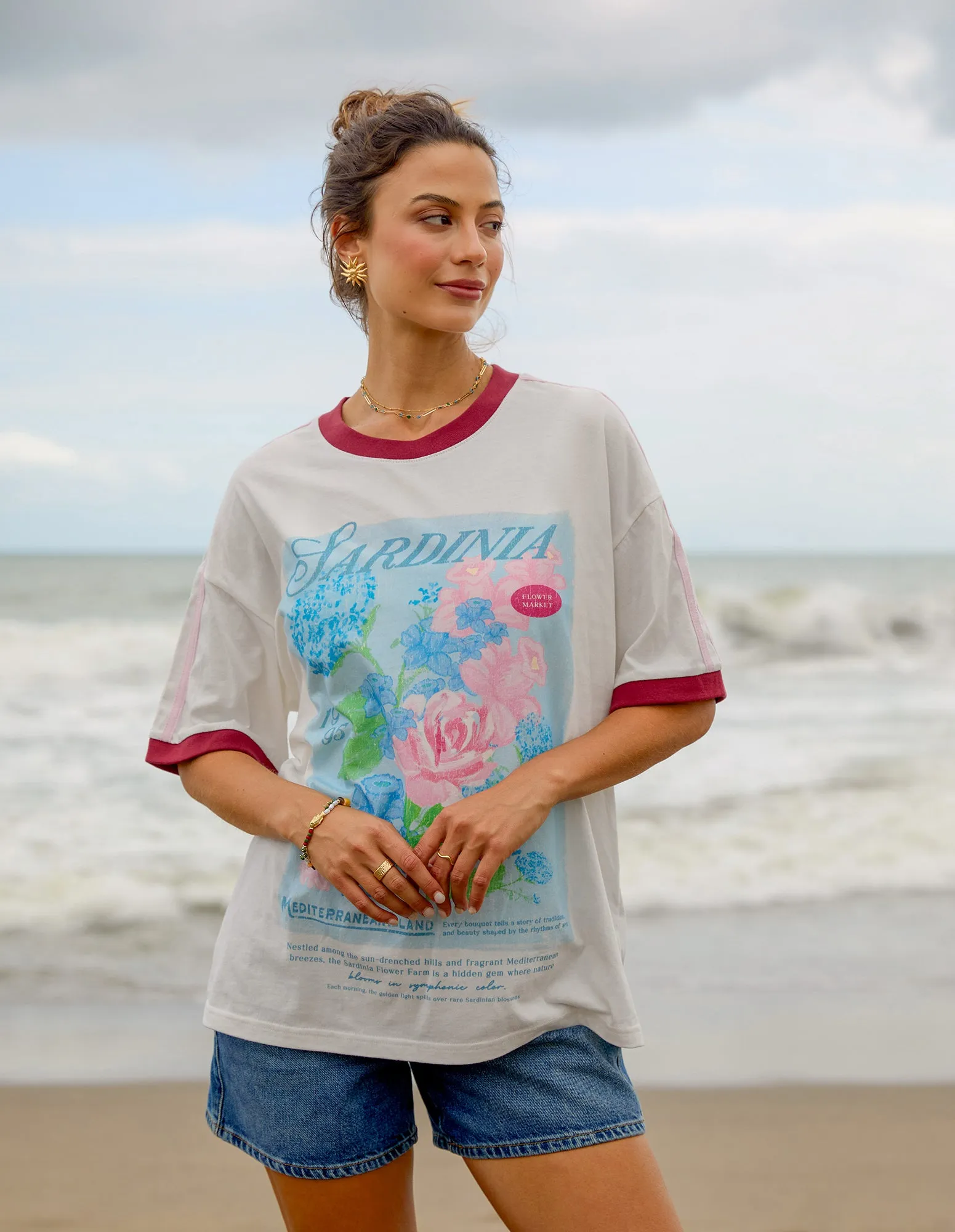 Mediterranean Posy Tee White sold by Foxwood Clothing product image thumbnail 5
