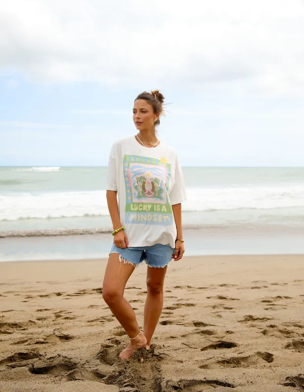 Lucky Star Tee White sold by Foxwood Clothing