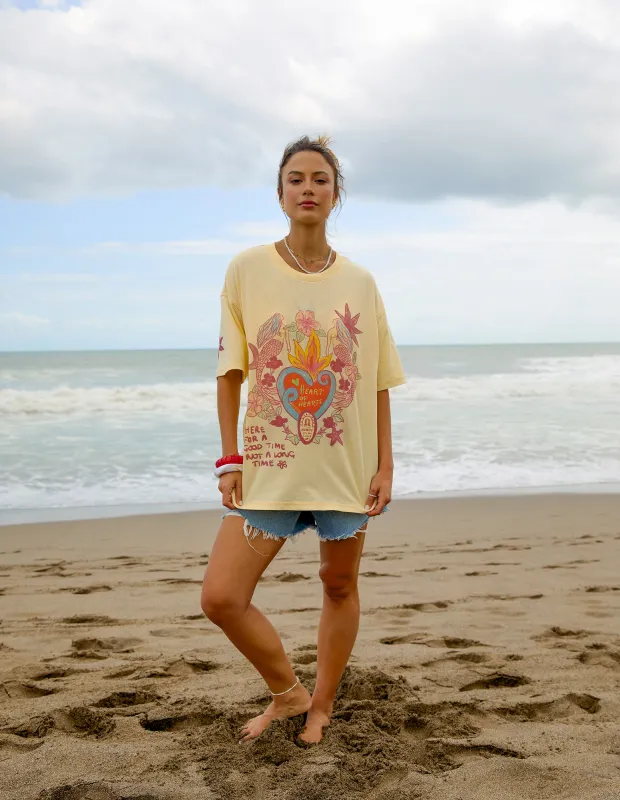Heart Of Hearts Tee Lemon sold by Foxwood Clothing