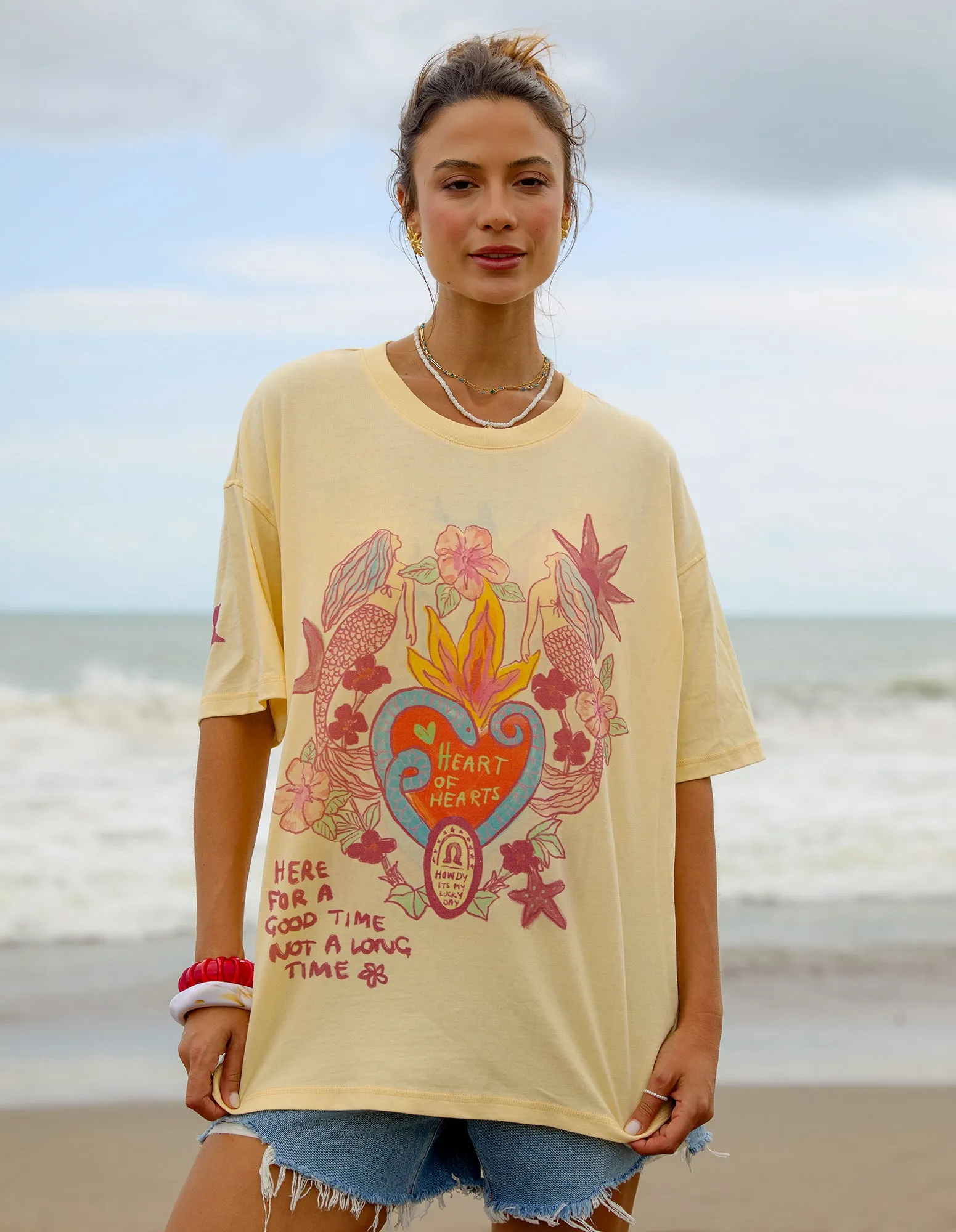Heart Of Hearts Tee Lemon sold by Foxwood Clothing product image thumbnail 3