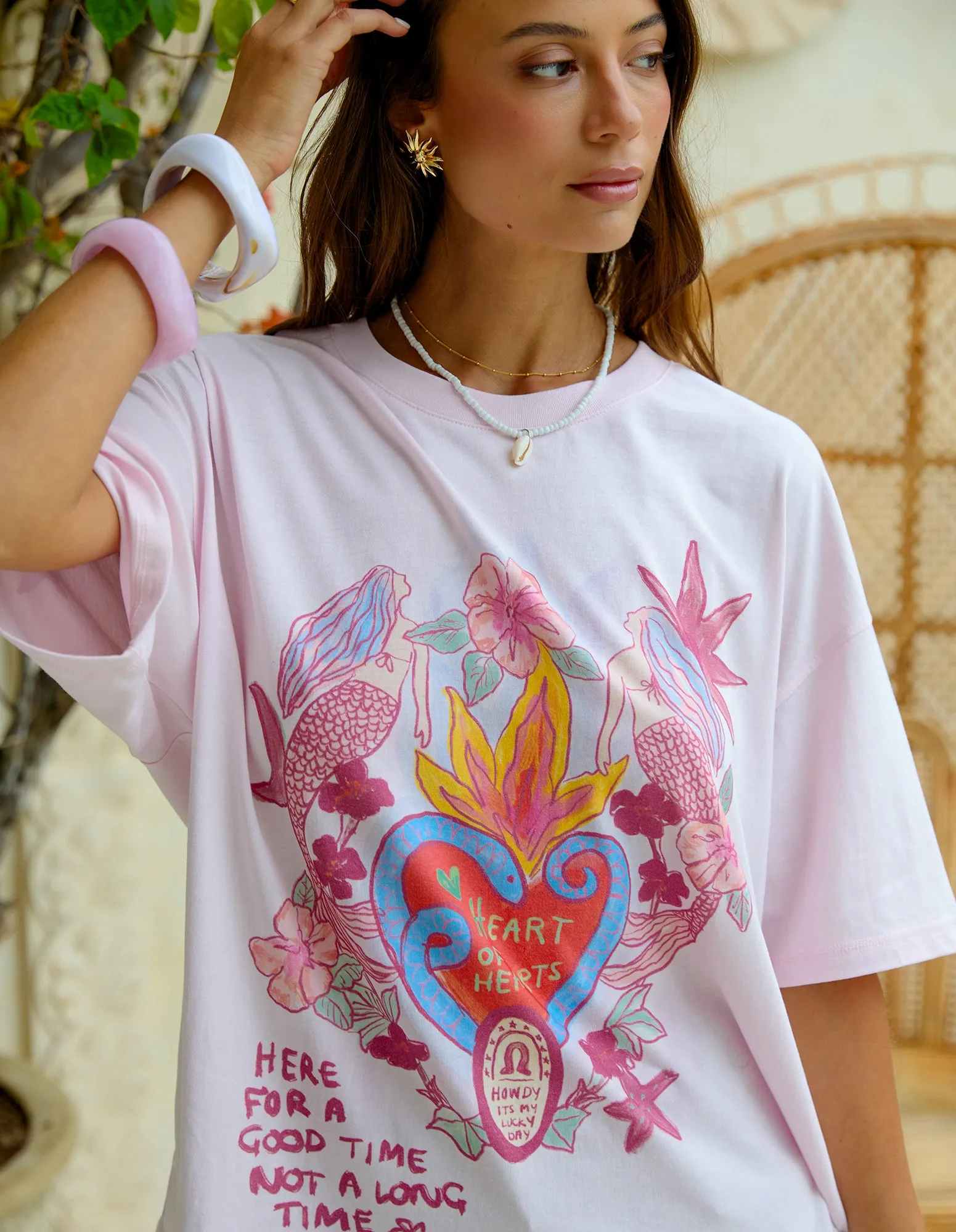 Heart Of Hearts Tee Pale Pink sold by Foxwood Clothing product image thumbnail 4