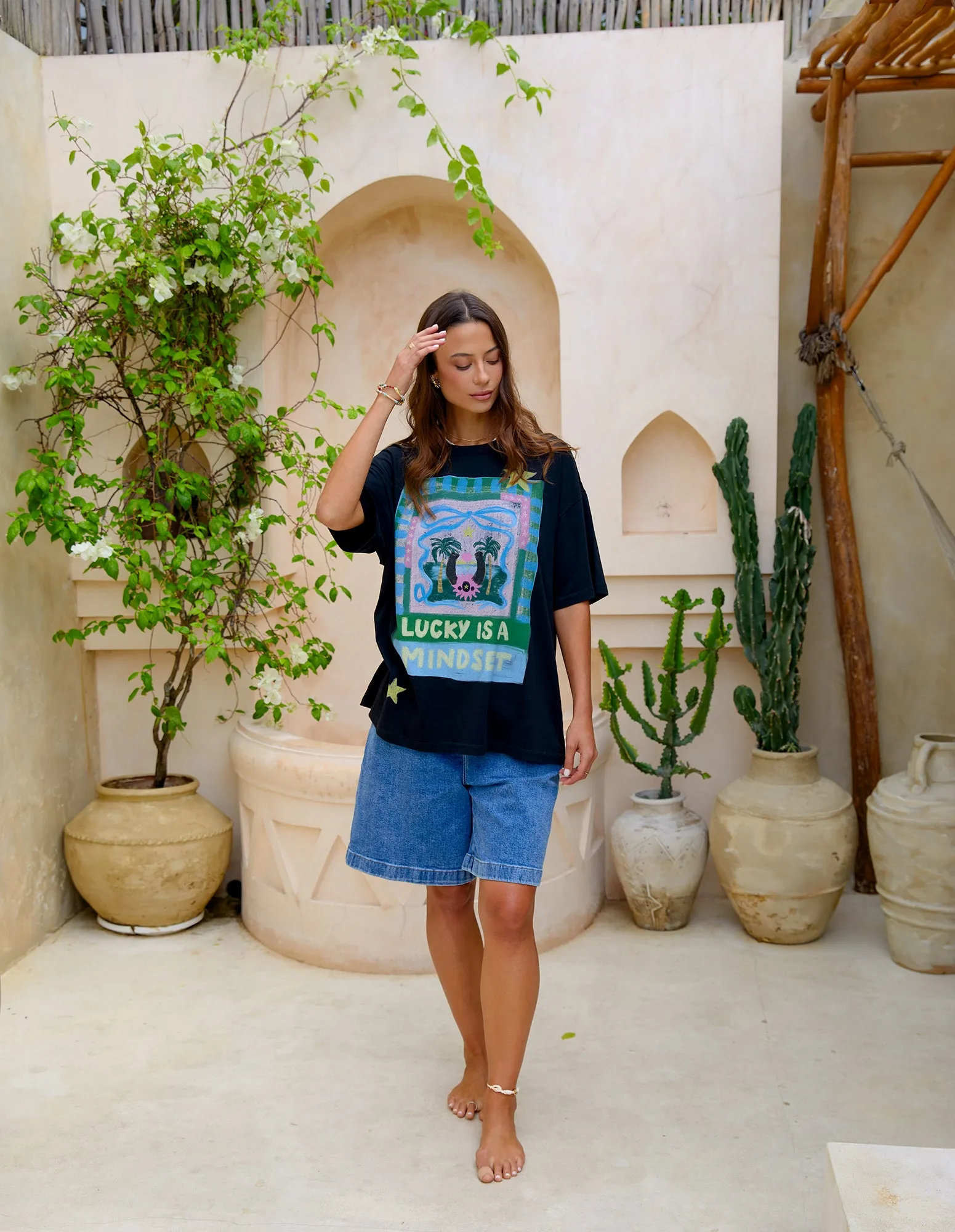 Lucky Star Tee Washed Black sold by Foxwood Clothing product image thumbnail 2