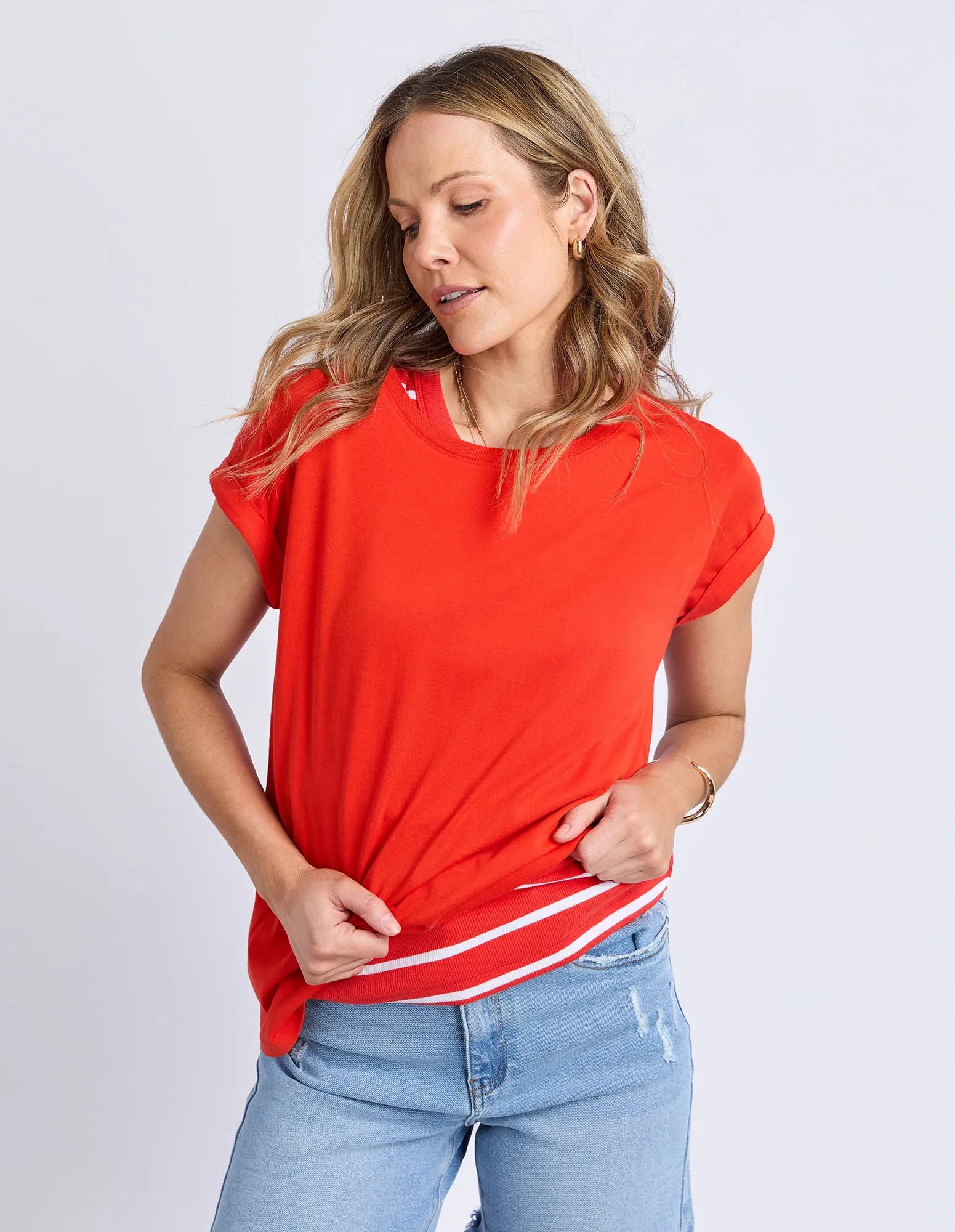 Manly Tee Tangelo sold by Foxwood Clothing