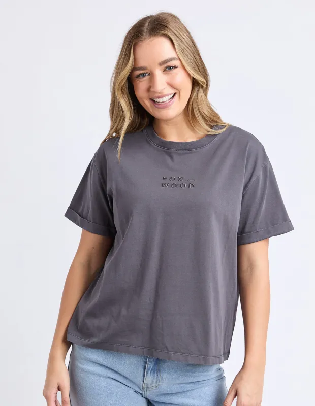 Huntleigh Oversized Tee Charcoal sold by Foxwood Clothing