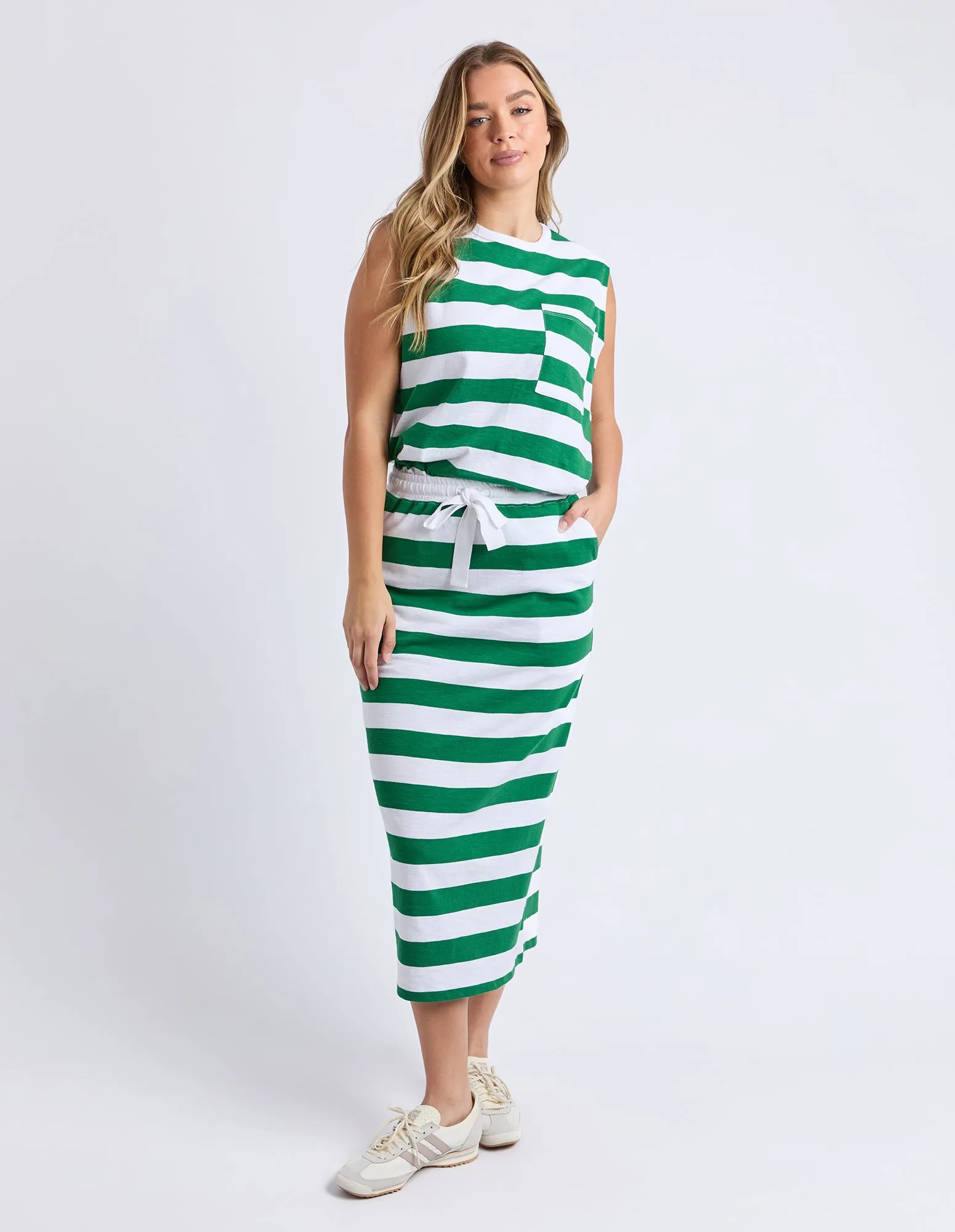 Tallow Skirt White & Green Stripe sold by Foxwood Clothing product image thumbnail 2