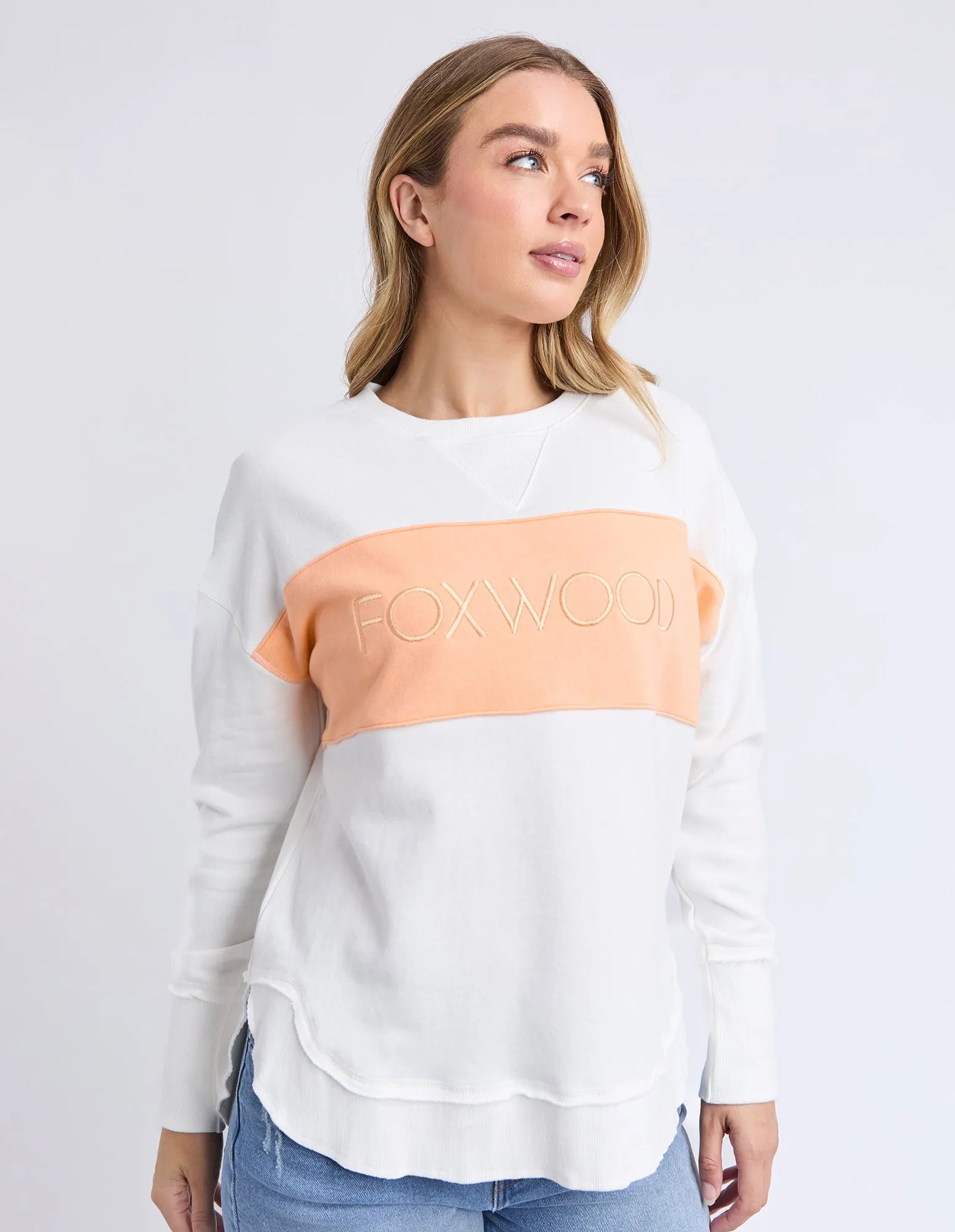 Simplified Tonal Crew Vintage Wht & Peach sold by Foxwood Clothing product image thumbnail 4