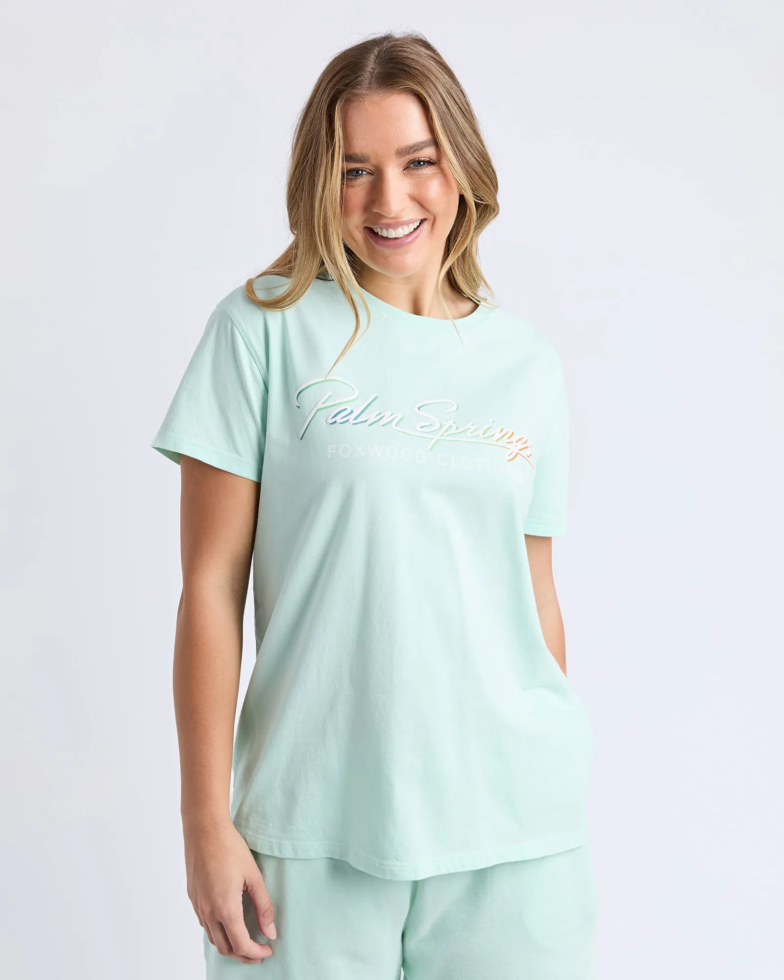 Palm Springs Tee Mint sold by Foxwood Clothing