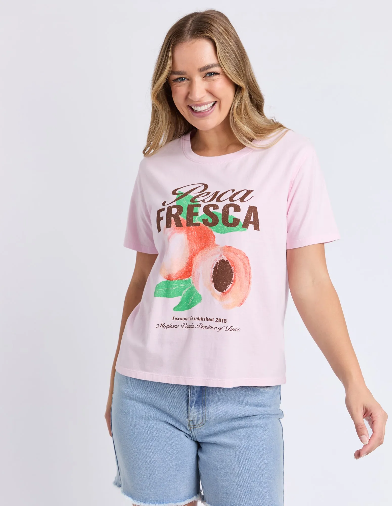 Fresca Tee Pale Pink sold by Foxwood Clothing