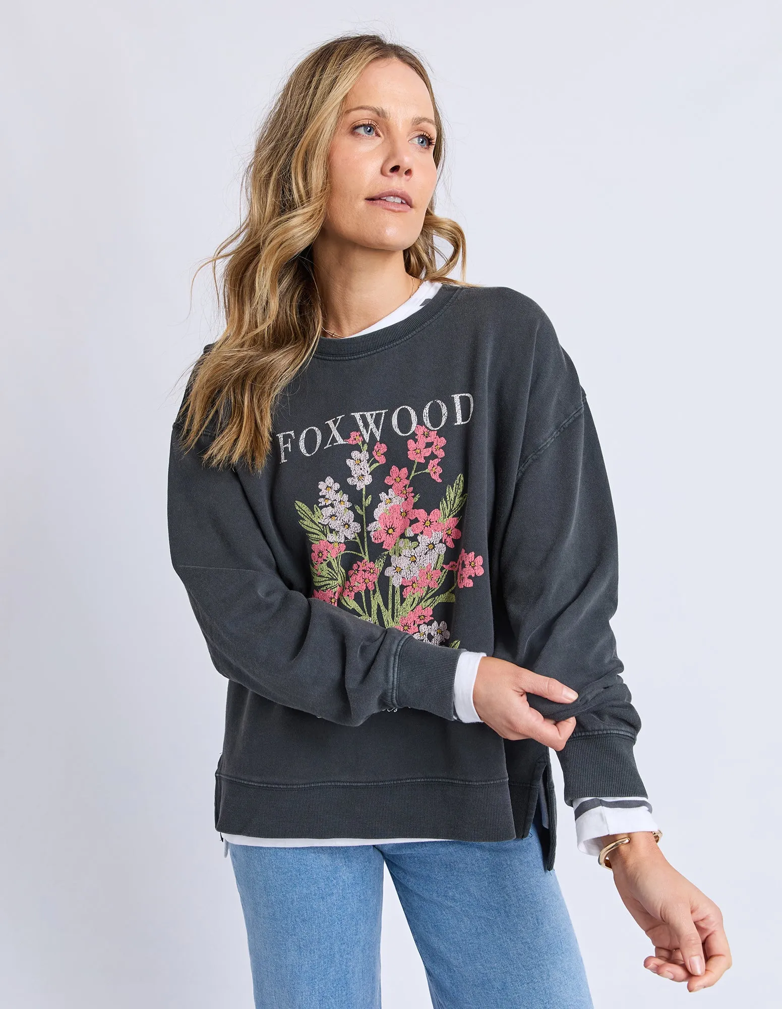 Flowers Crew Washed Black sold by Foxwood Clothing product image thumbnail 4