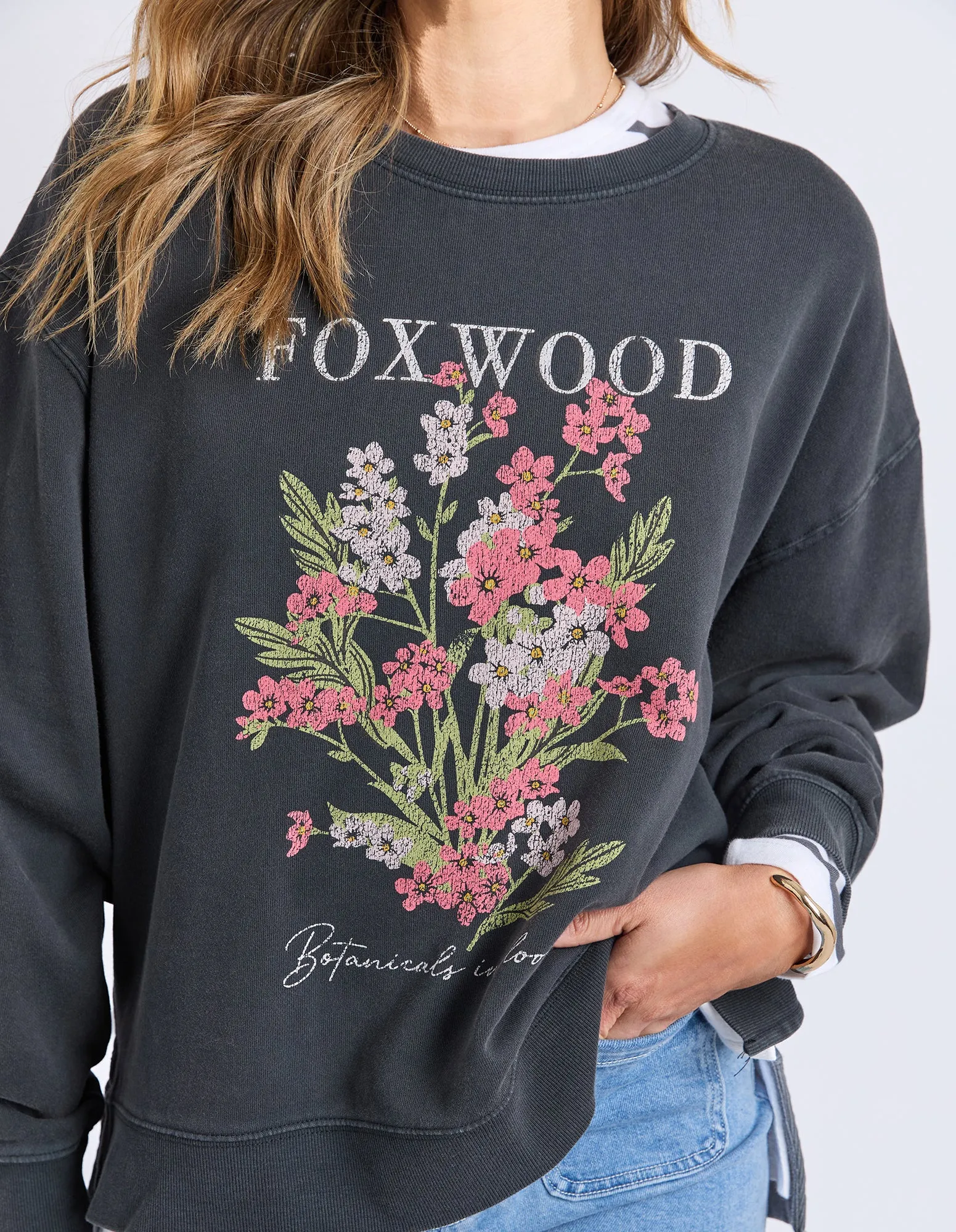 Flowers Crew Washed Black sold by Foxwood Clothing product image thumbnail 5