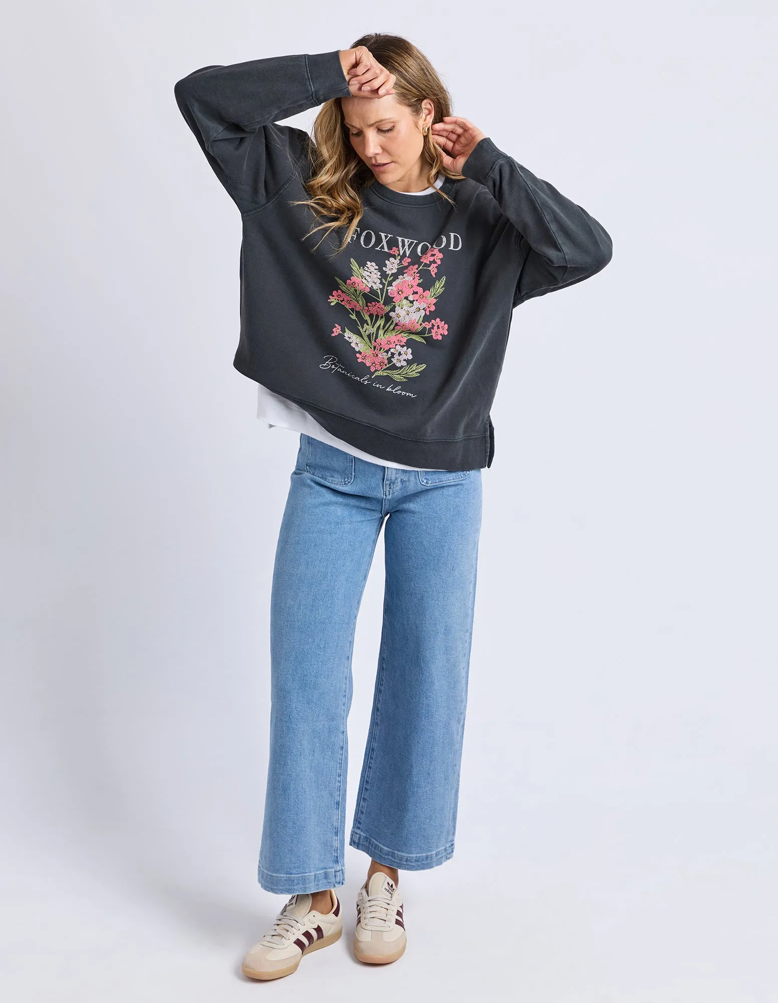 Flowers Crew Washed Black sold by Foxwood Clothing product image thumbnail 2