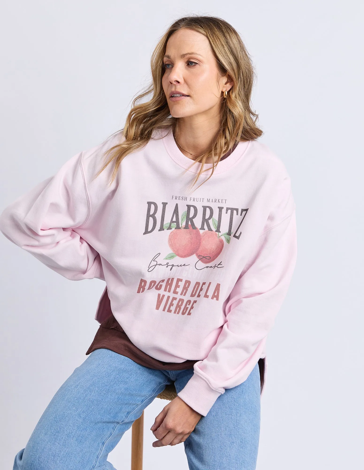 Biarritz Crew Pale Pink sold by Foxwood Clothing