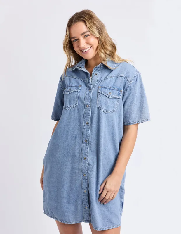 Sorcha Denim Dress Light Blue sold by Foxwood Clothing