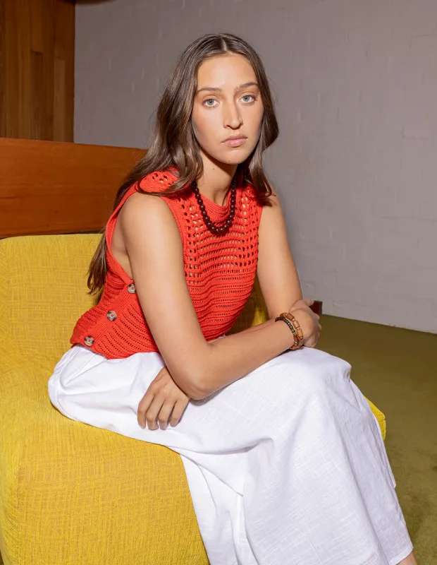 Chilli Knit Top Tangelo made by Foxwood Clothing