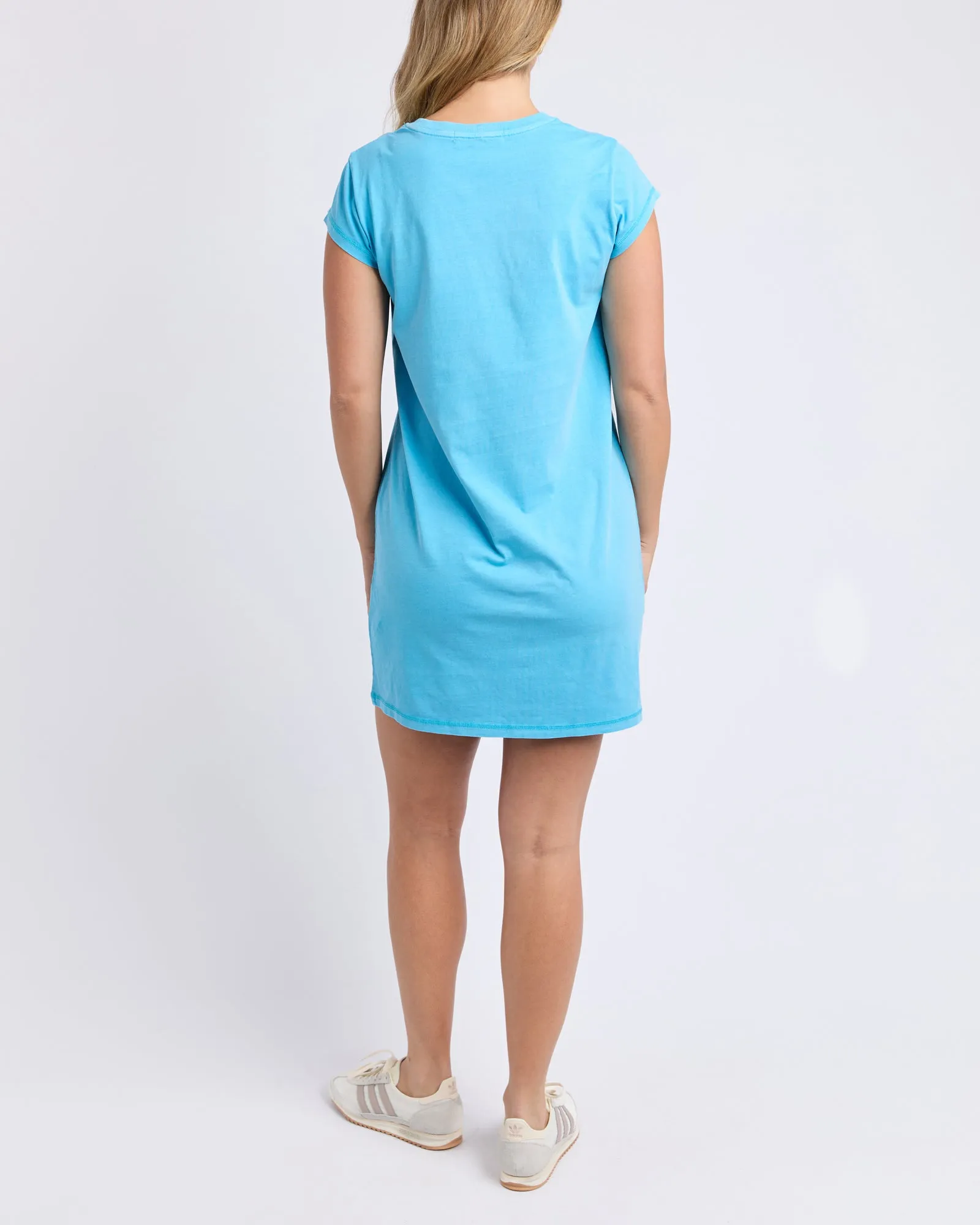 Signature Embroidery Tee Dress Azure Blue sold by Foxwood Clothing product image thumbnail 3