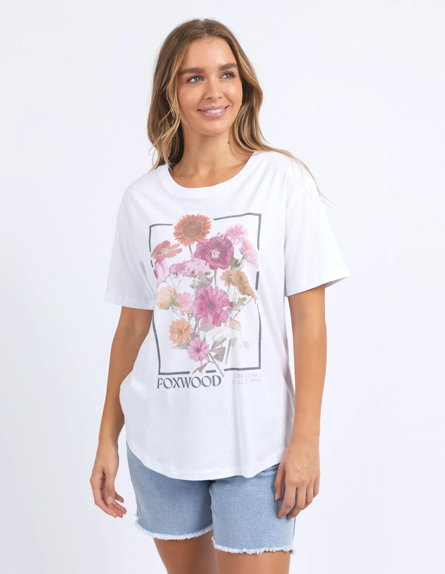 In Bloom Tee White sold by Foxwood Clothing