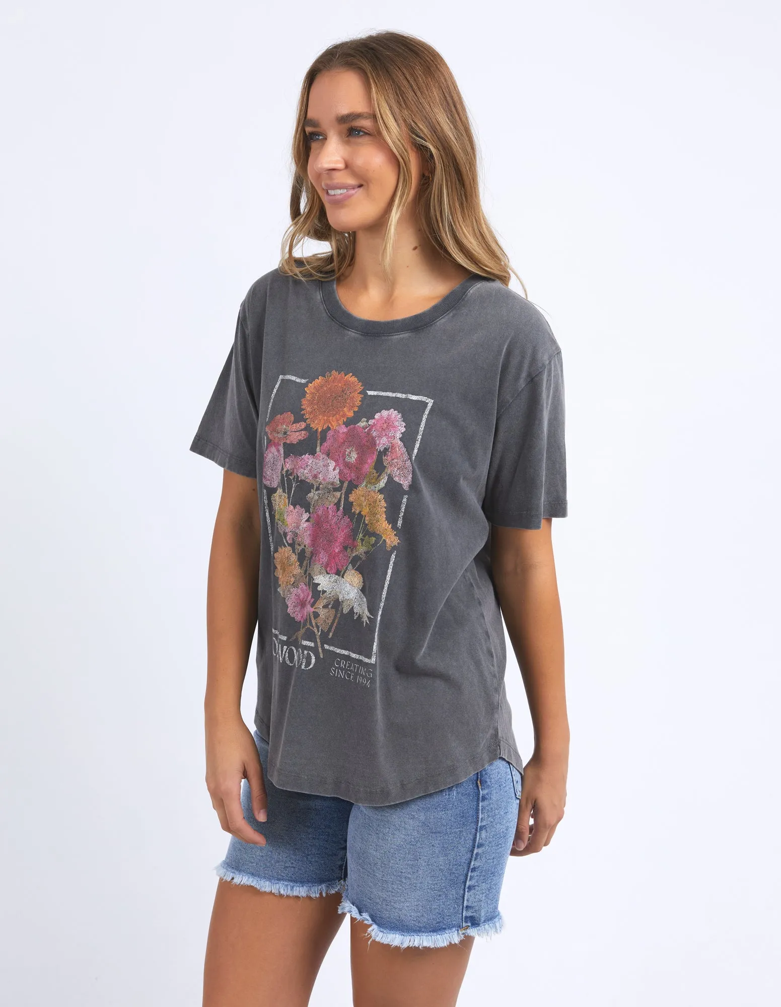 In Bloom Tee Washed Black sold by Foxwood Clothing product image thumbnail 4