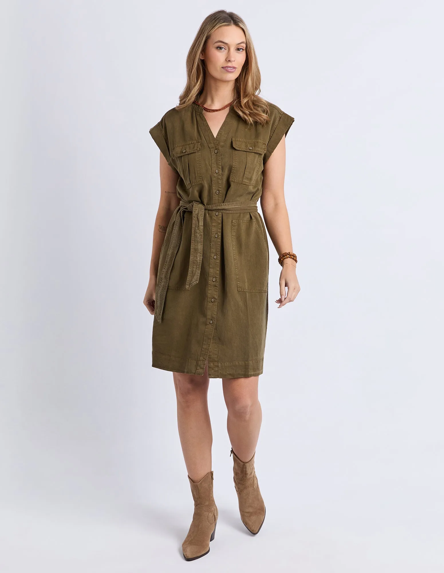 Dakota Dress Dark Olive sold by Foxwood Clothing product image thumbnail 4