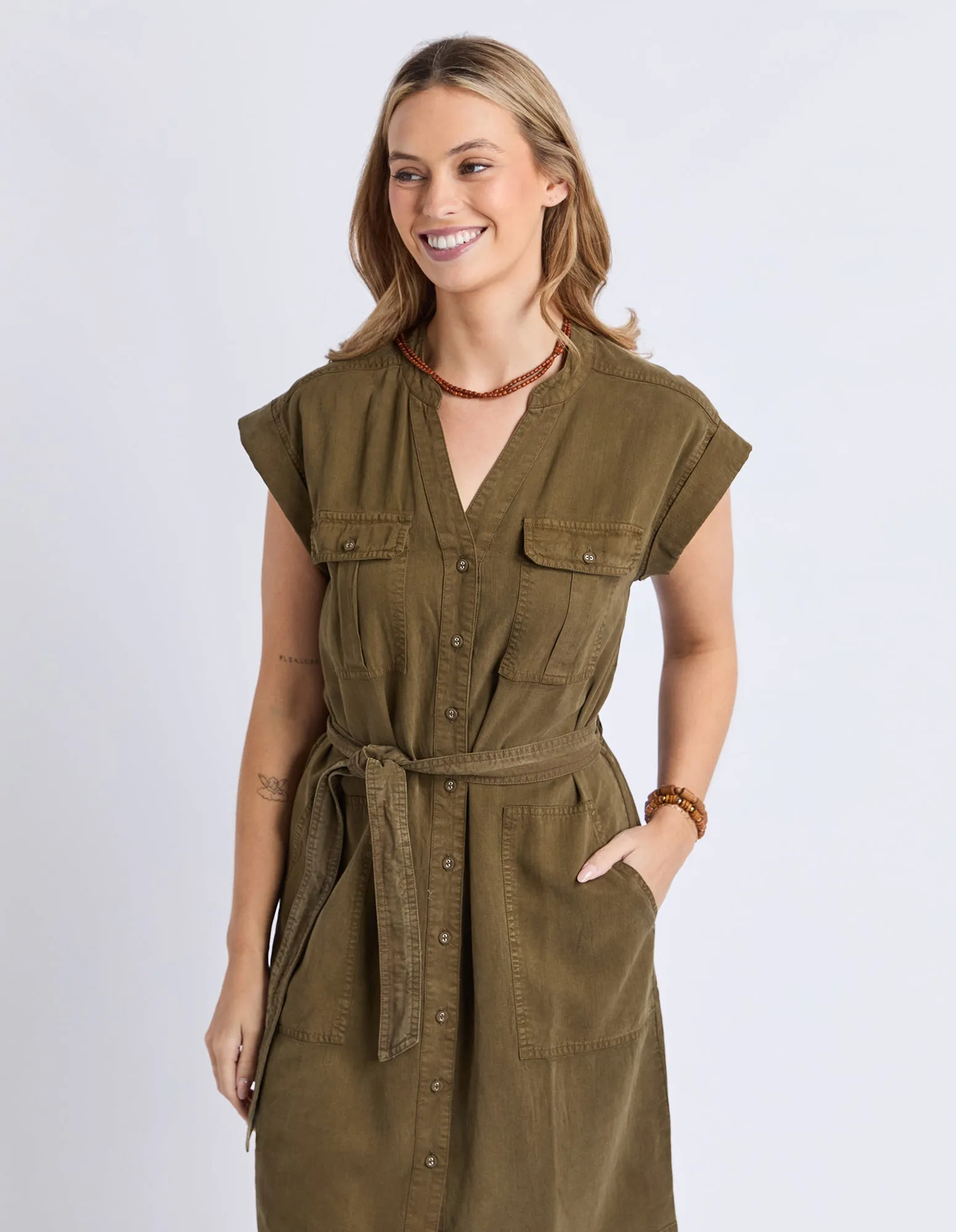 Dakota Dress Dark Olive sold by Foxwood Clothing product image thumbnail 3