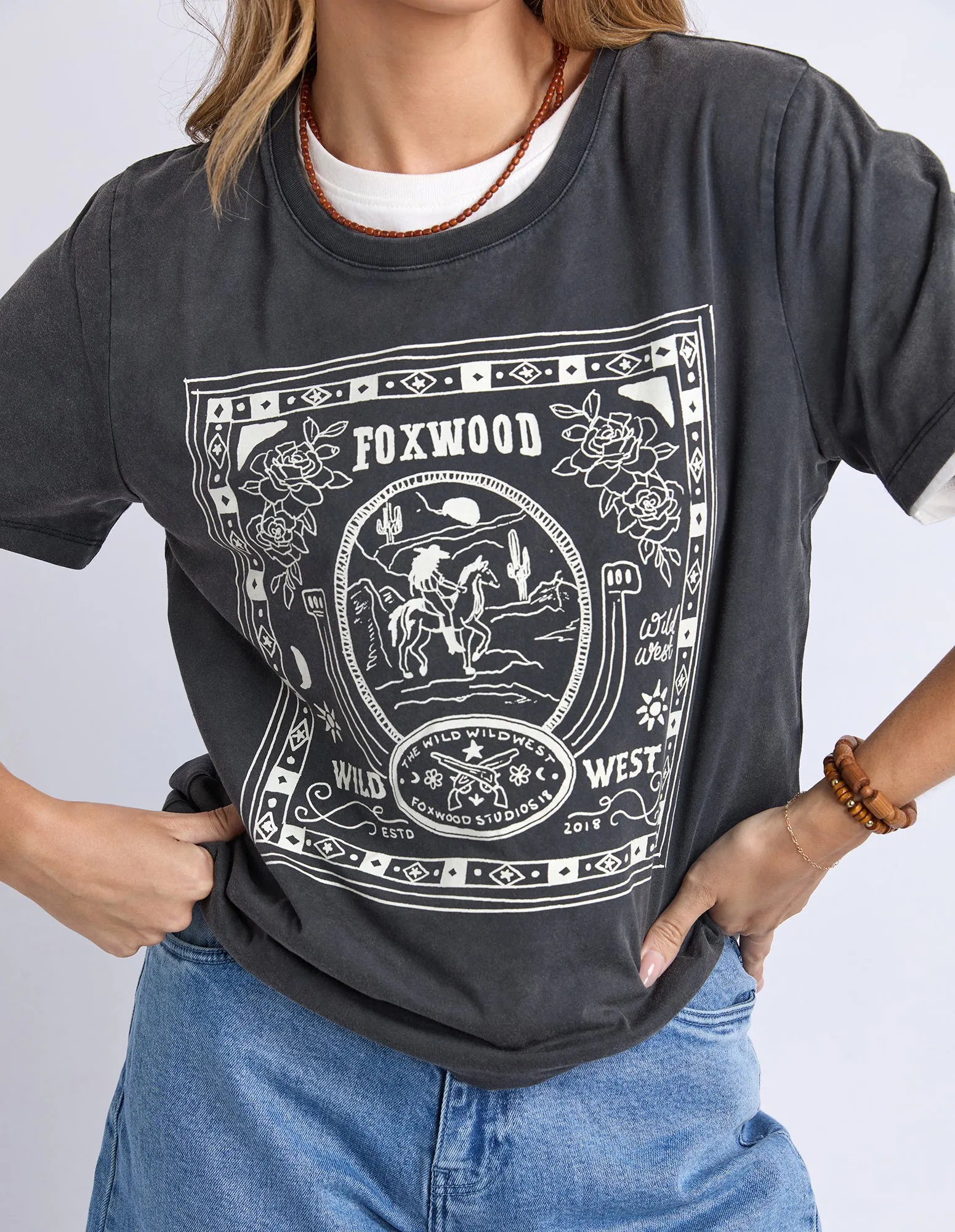 Wild West Tee Washed Black sold by Foxwood Clothing product image thumbnail 4