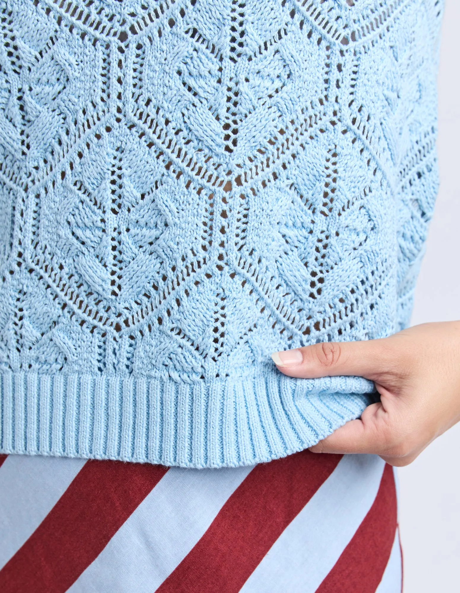 Luna Knit Vest Cerulean sold by Foxwood Clothing product image thumbnail 5