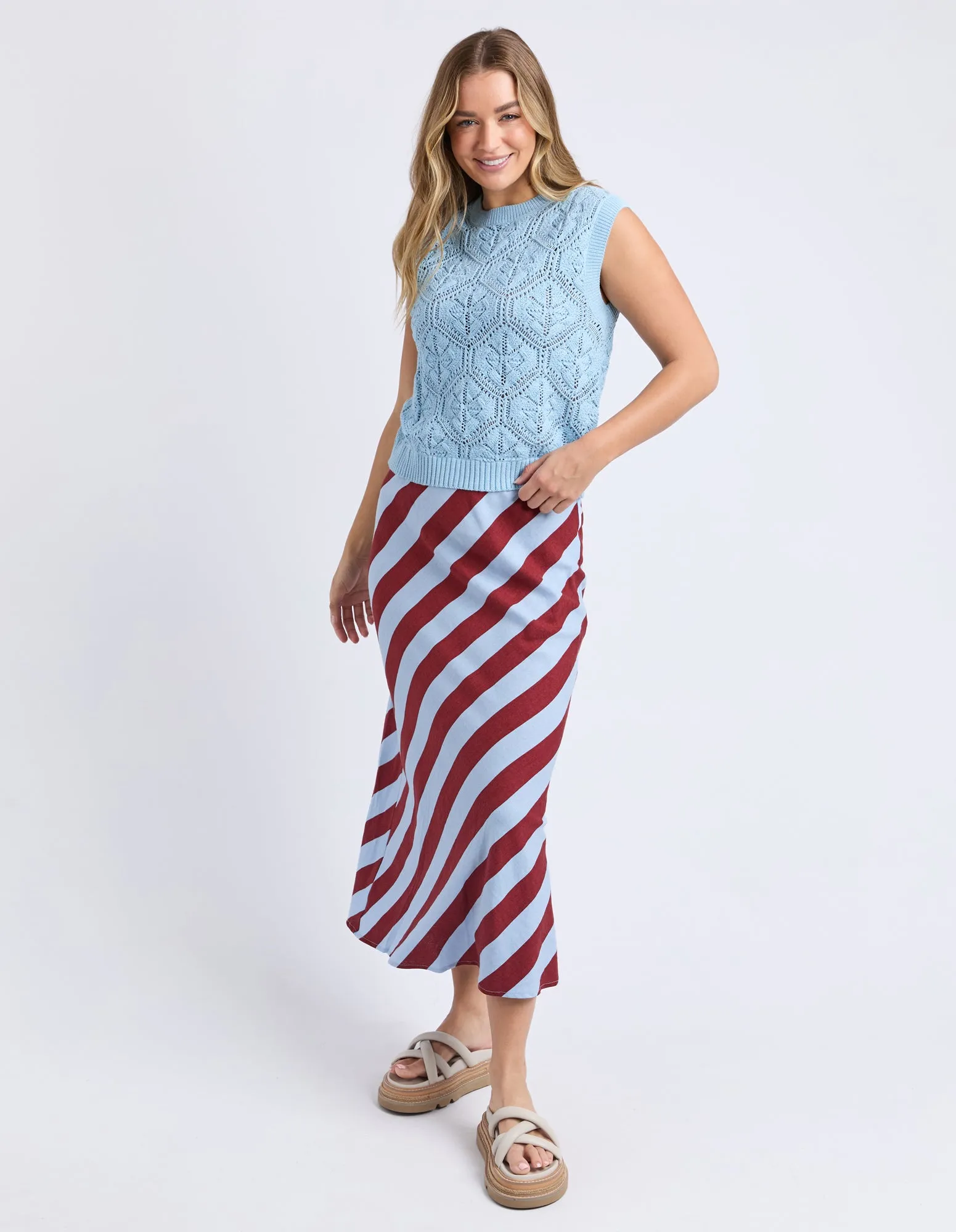 Luna Knit Vest Cerulean sold by Foxwood Clothing product image thumbnail 2