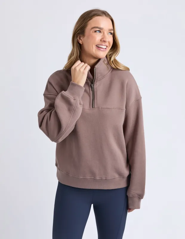 College Zip Crew Mocha sold by Foxwood Clothing