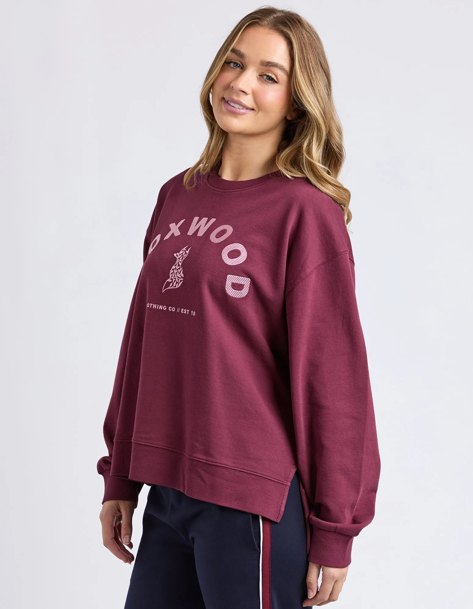 Effortless Contrast Crew Windsor Wine sold by Foxwood Clothing product image thumbnail 4