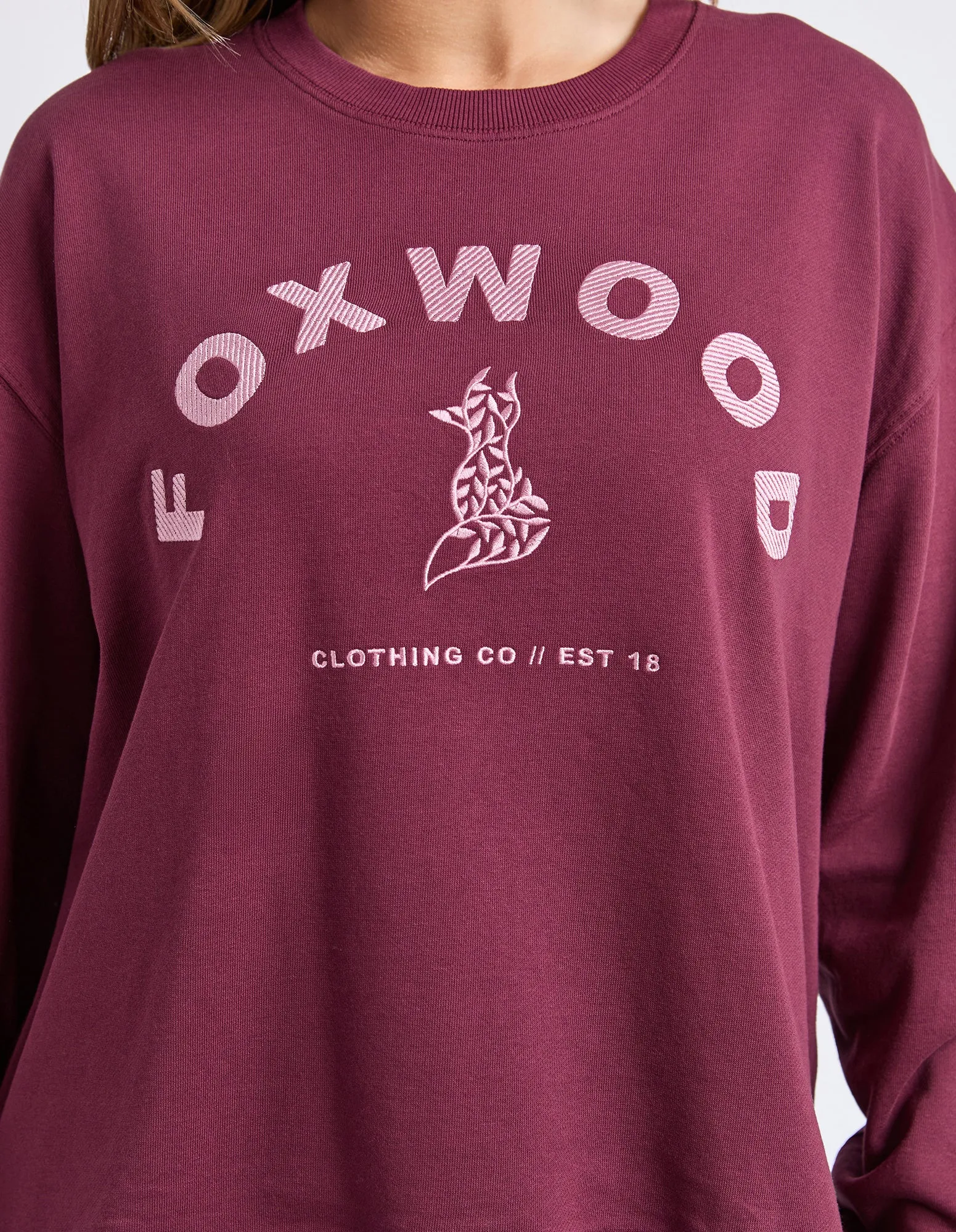Effortless Contrast Crew Windsor Wine sold by Foxwood Clothing product image thumbnail 5