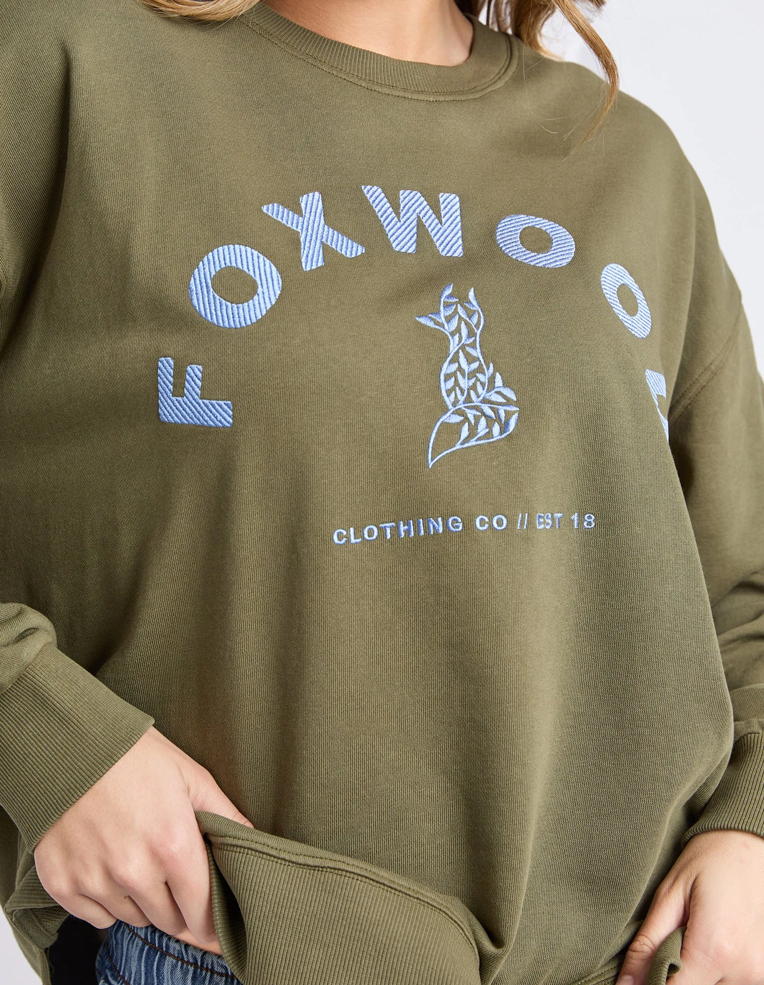 Effortless Contrast Crew Winter Moss sold by Foxwood Clothing product image thumbnail 5