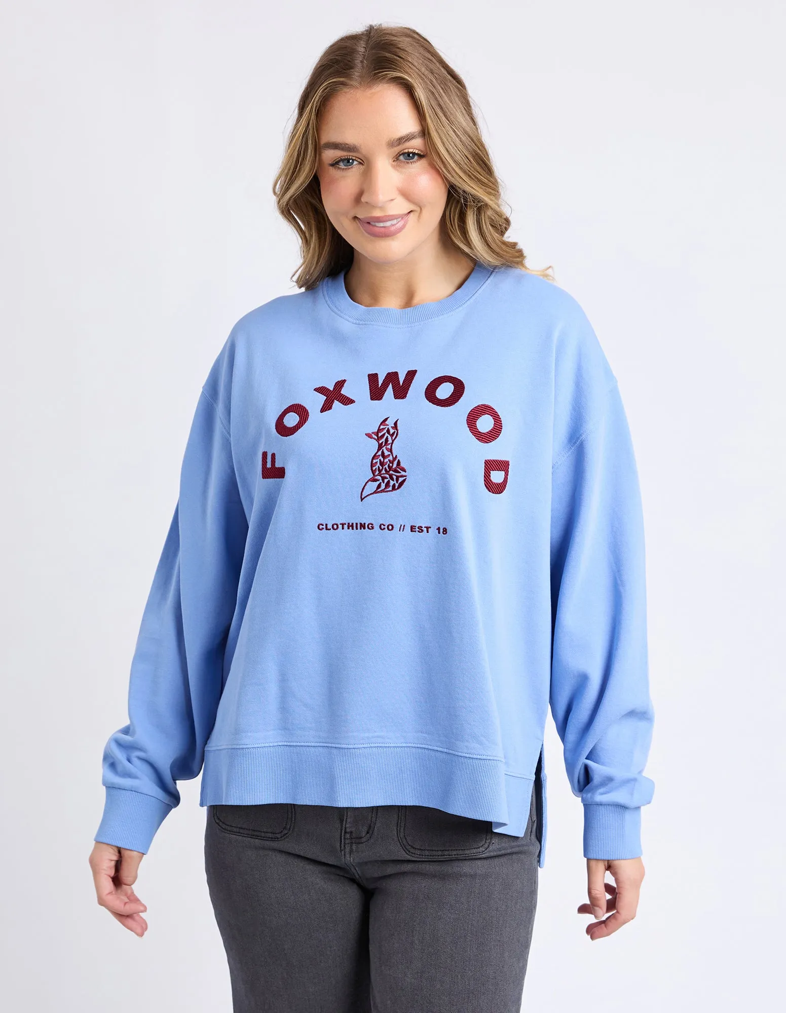 Effortless Contrast Crew Azurine Blue sold by Foxwood Clothing