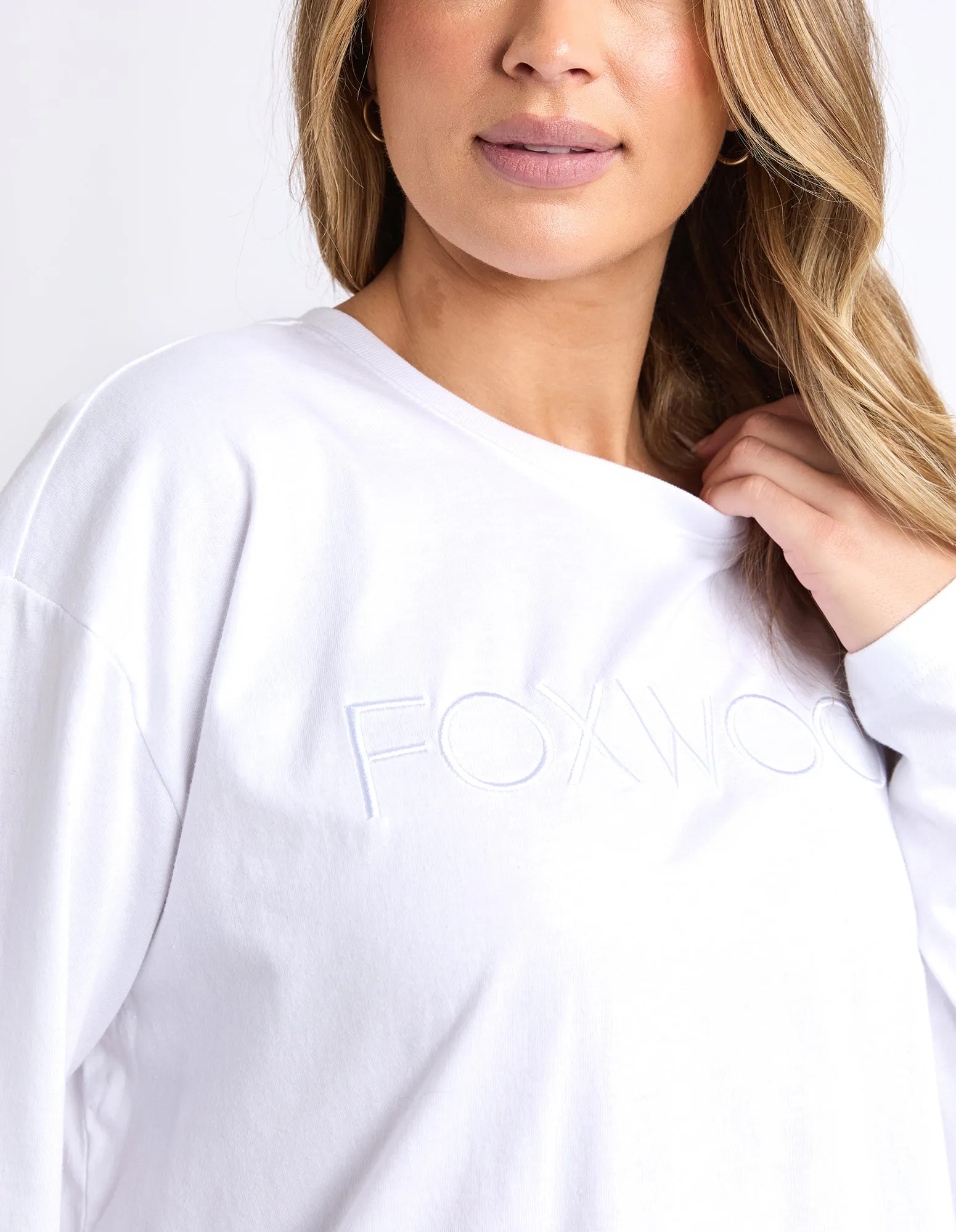 Simplified Long Sleeve Tee White sold by Foxwood Clothing product image thumbnail 5