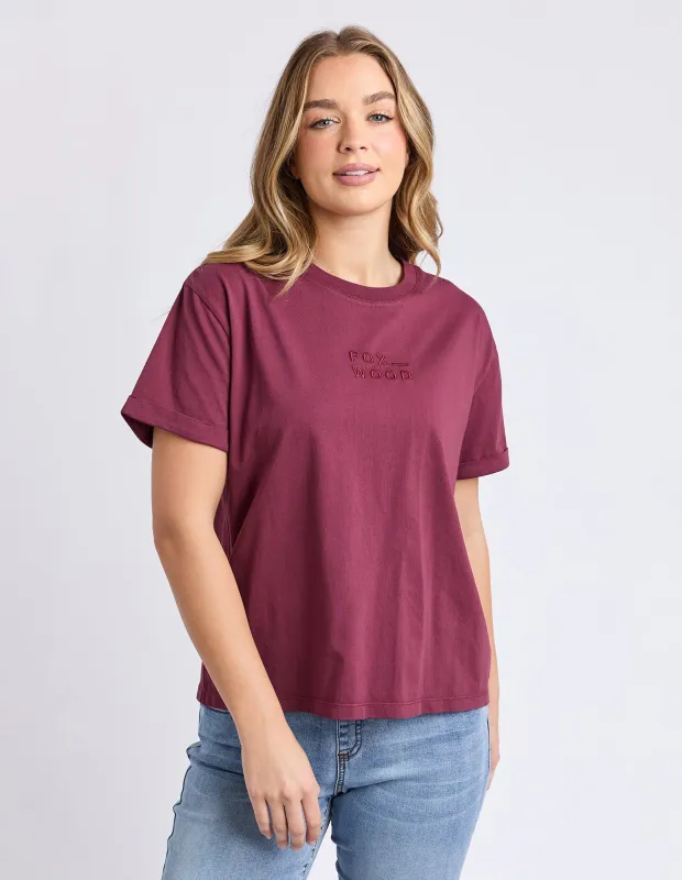Huntleigh Oversized Tee Windsor Wine sold by Foxwood Clothing
