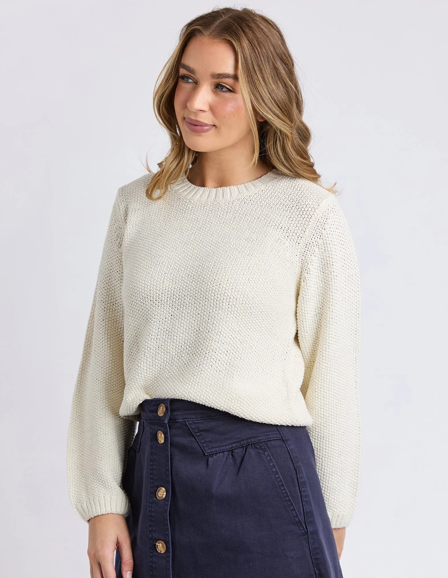 Blair Long Sleeve Knit Vintage White sold by Foxwood Clothing product image thumbnail 4