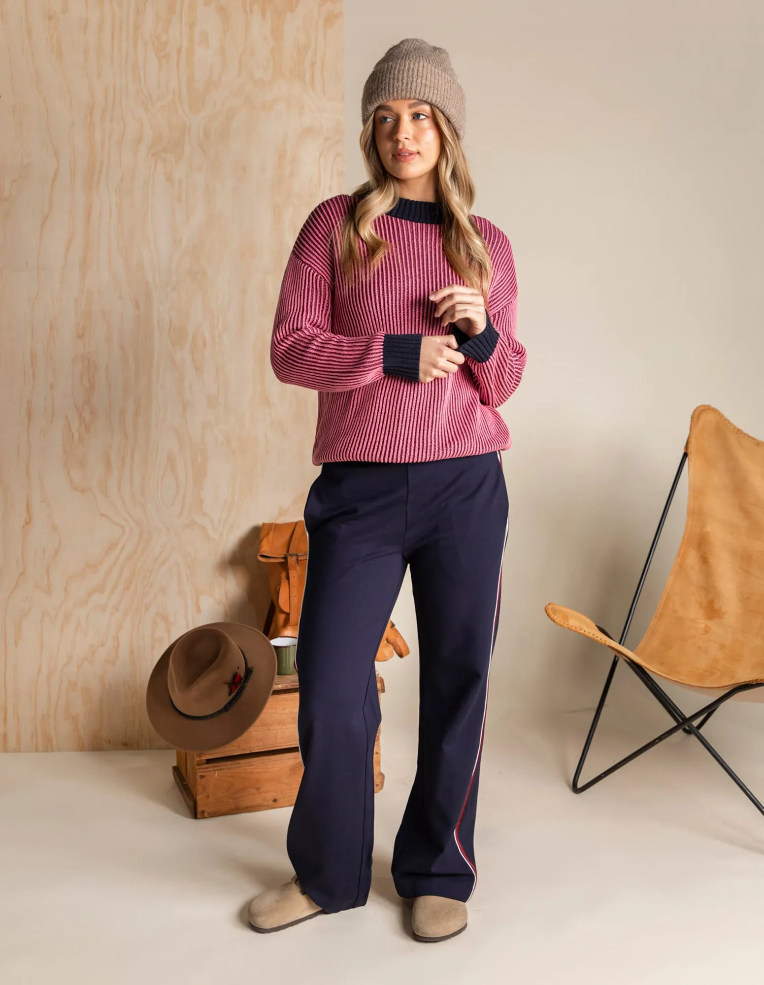 Luella Crew Knit Windsor Wine sold by Foxwood Clothing