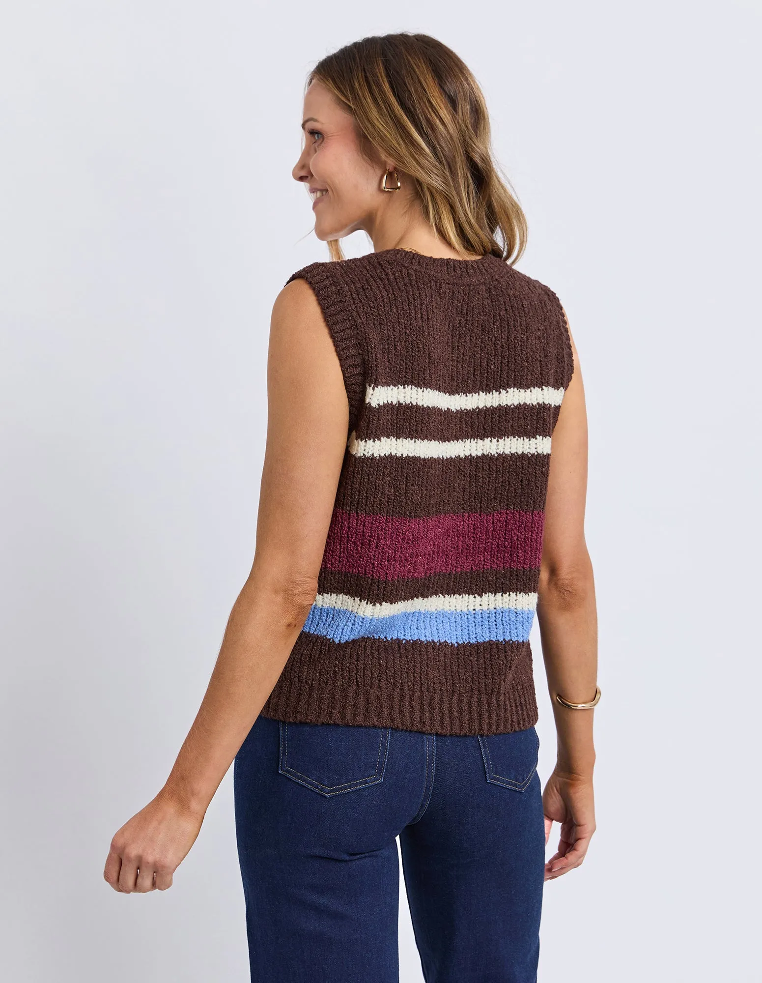 Delta Stripe Knit Chocolate Multi Str sold by Foxwood Clothing product image thumbnail 3