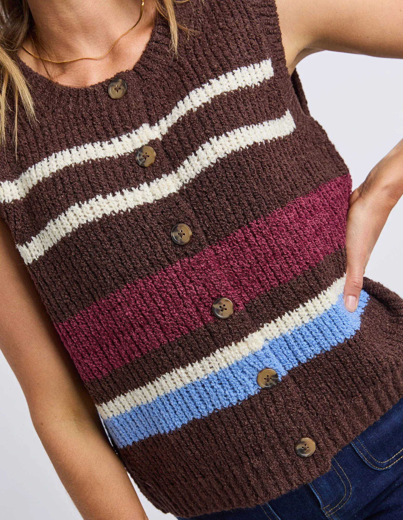 Delta Stripe Knit Chocolate Multi Str sold by Foxwood Clothing product image thumbnail 5