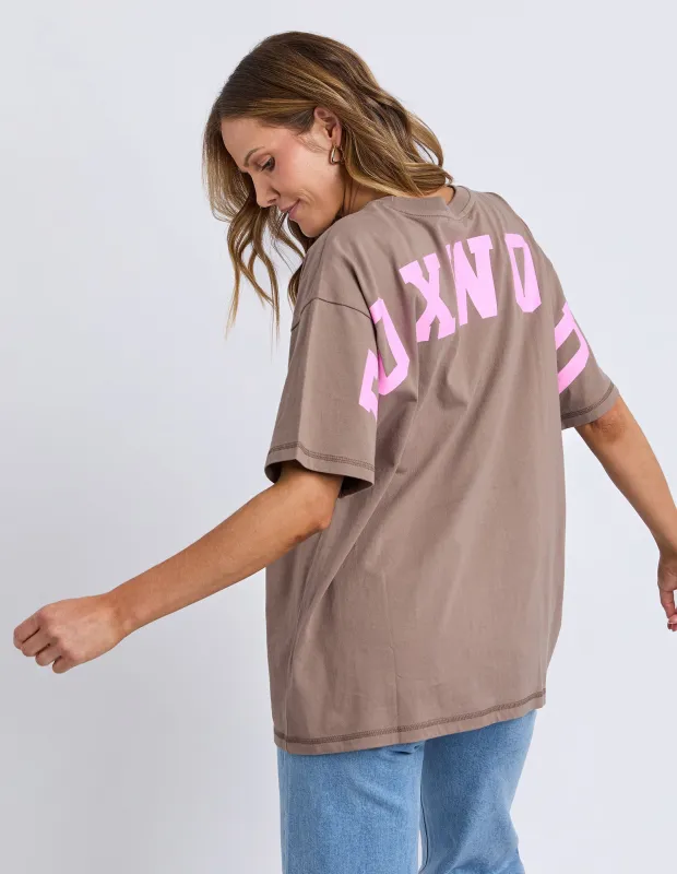 Interval Tee Brown/Bright Pink made by Foxwood Clothing