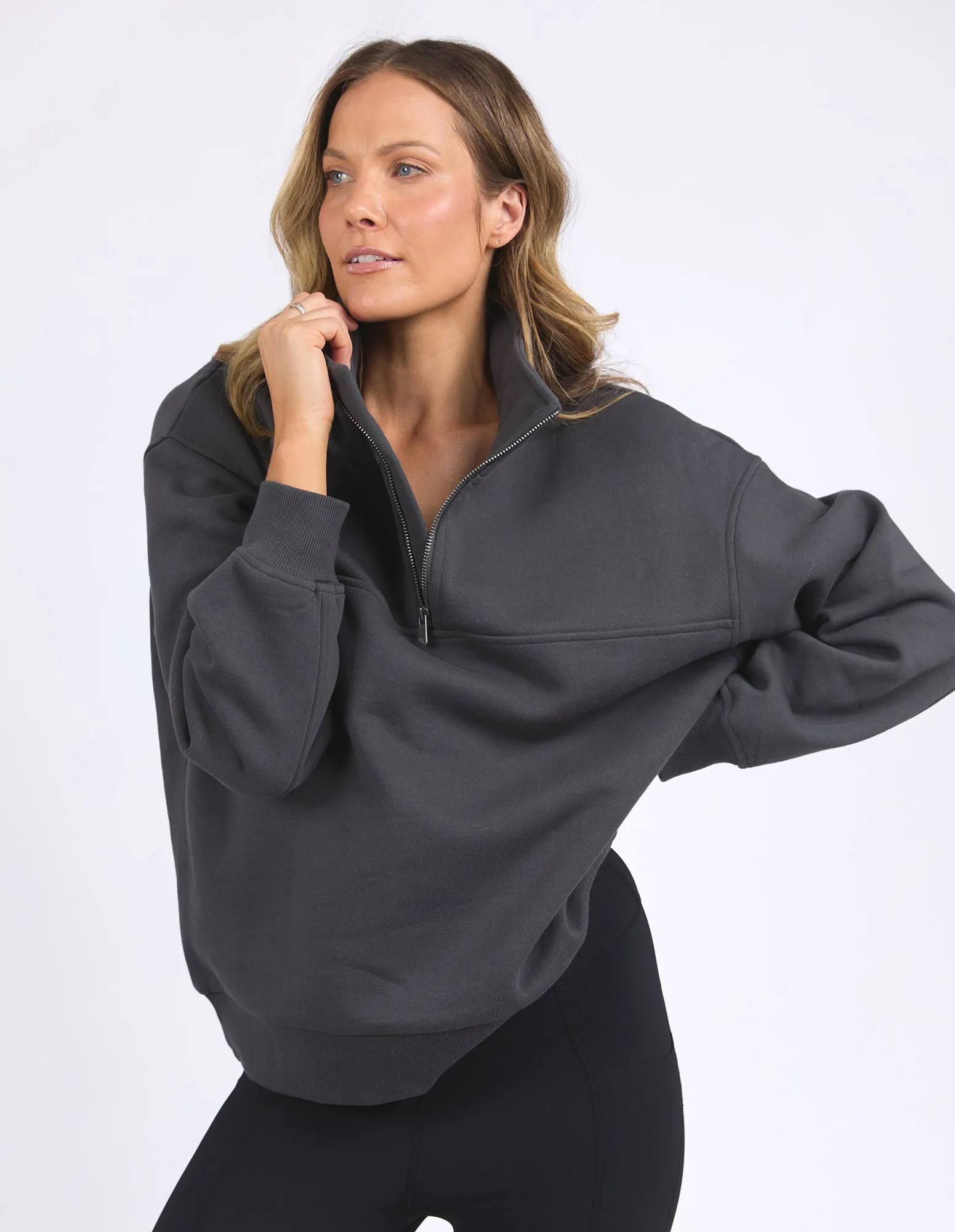 College Zip Crew Charcoal sold by Foxwood Clothing